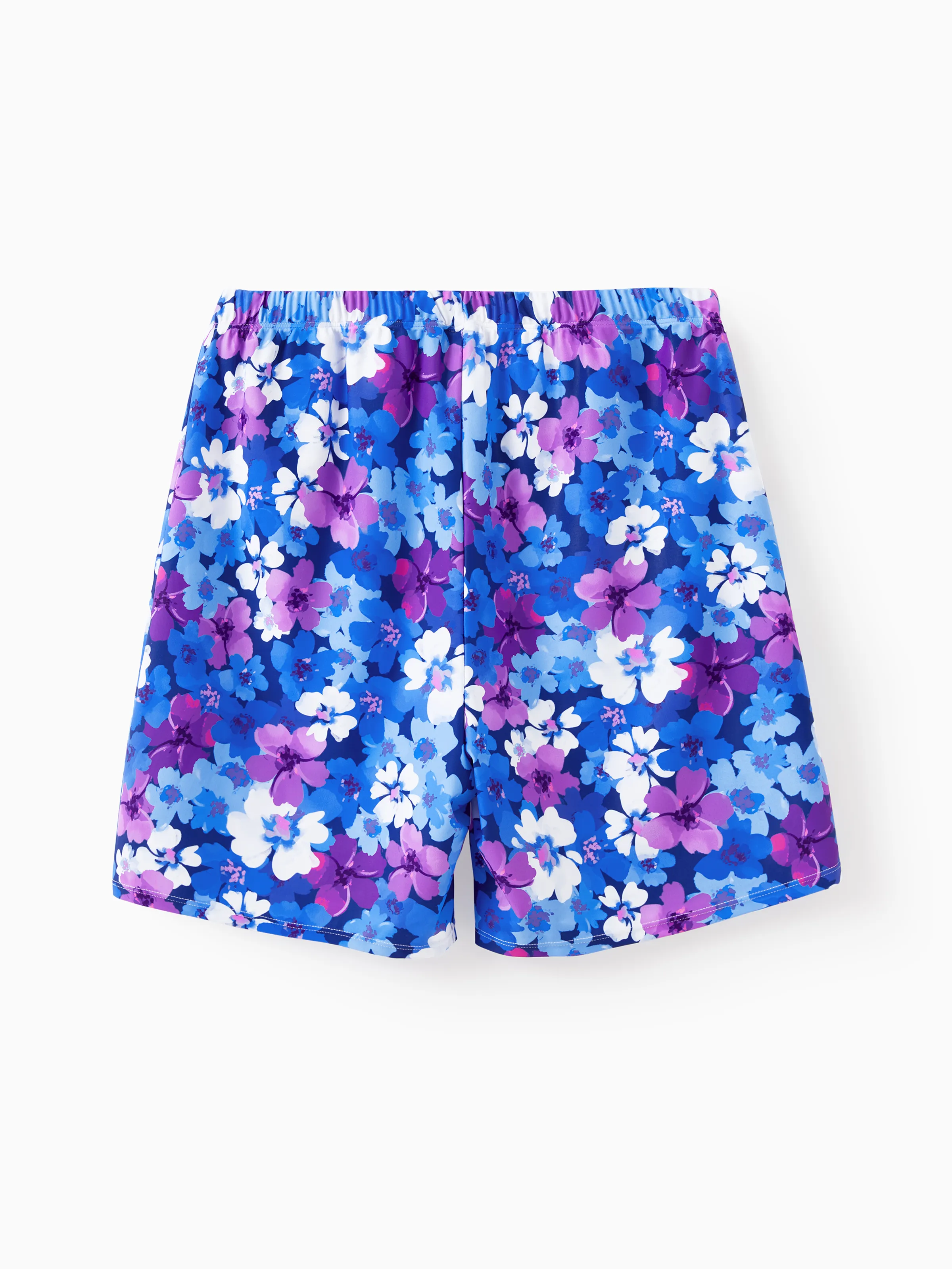 Family Matching Flora Swim Trunks or Smocking Strap two-piece Swimsuit Purple - Image 21