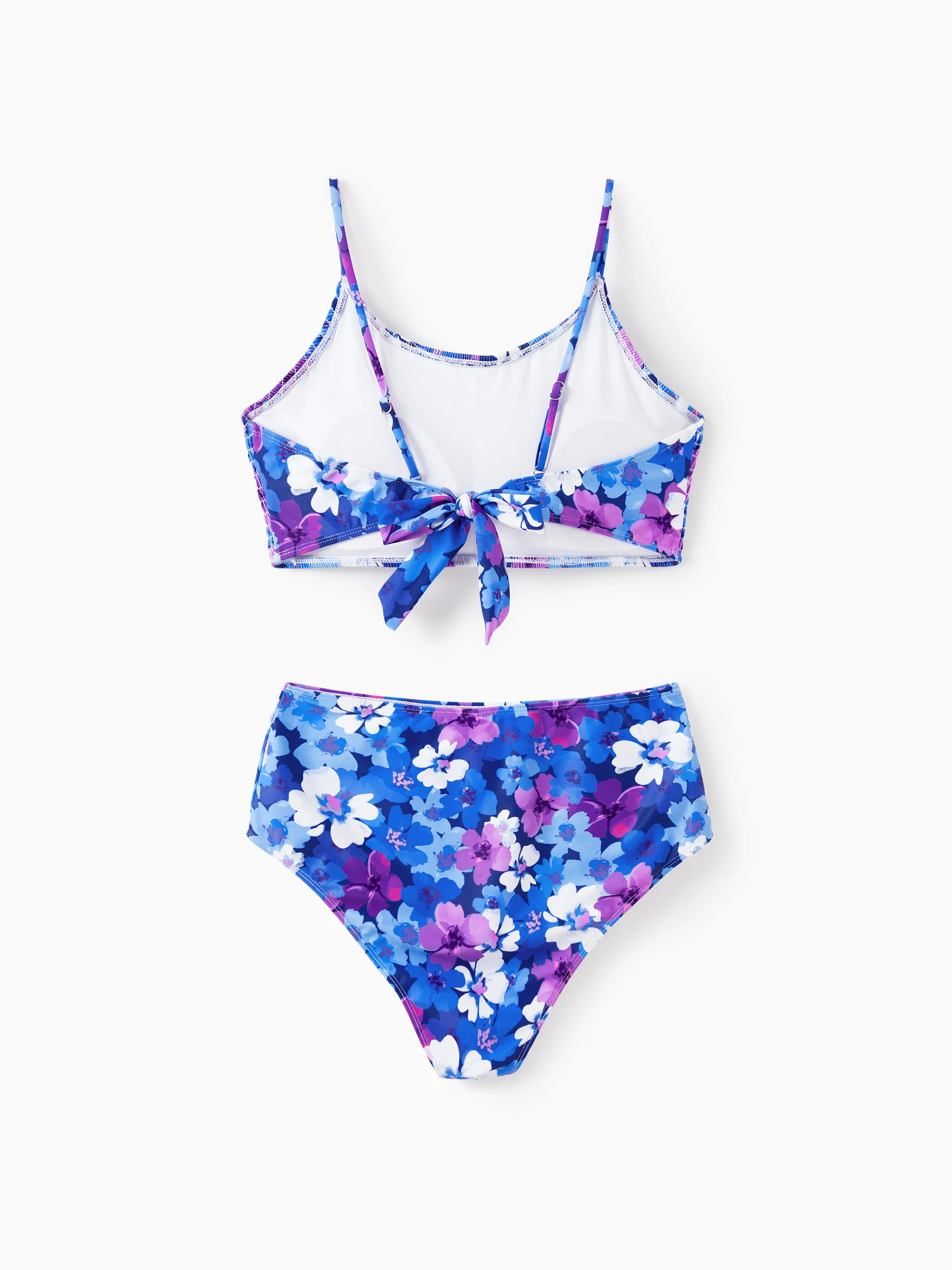 Family Matching Flora Swim Trunks or Smocking Strap two-piece Swimsuit Purple - Image 6