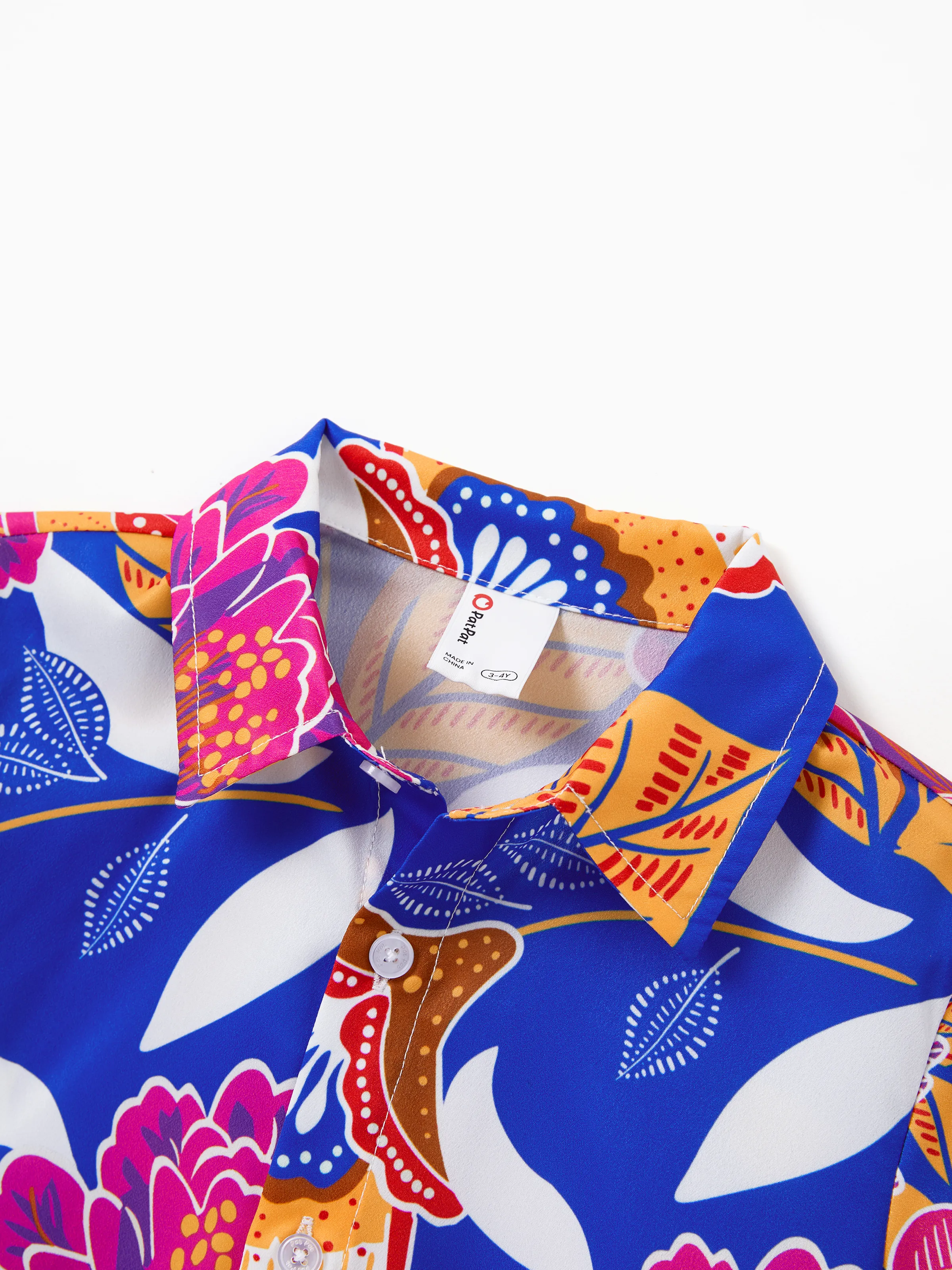 Family Matching Hawaiian Outfits Tropical Floral Print Vacation Clothes Strap Belted Dress or Short-sleeve Shirts Summer Beachwear Set Navy - Image 19