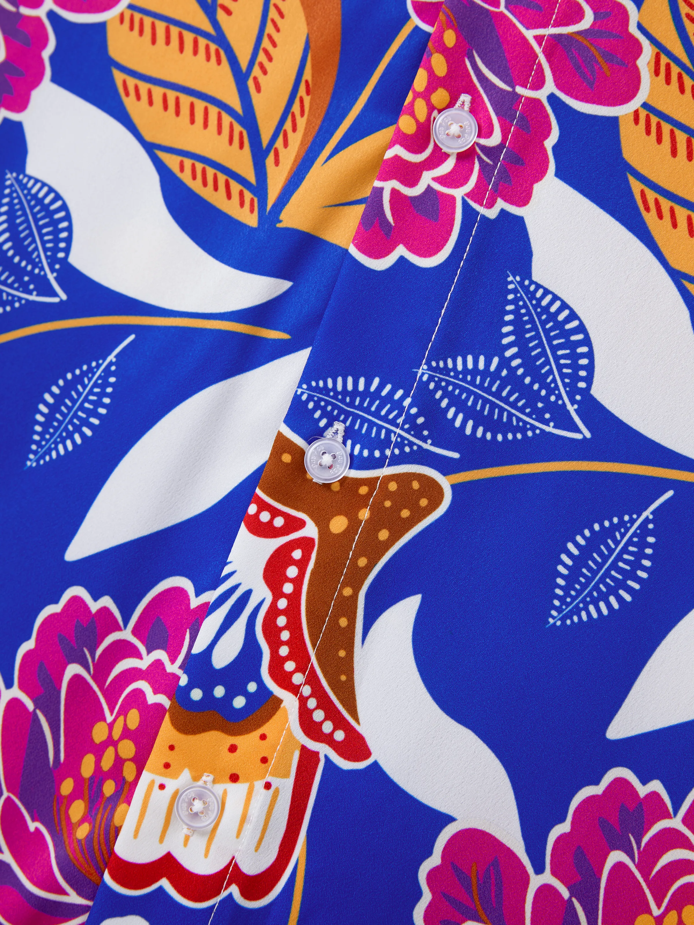 Family Matching Hawaiian Outfits Tropical Floral Print Vacation Clothes Strap Belted Dress or Short-sleeve Shirts Summer Beachwear Set Navy - Image 24