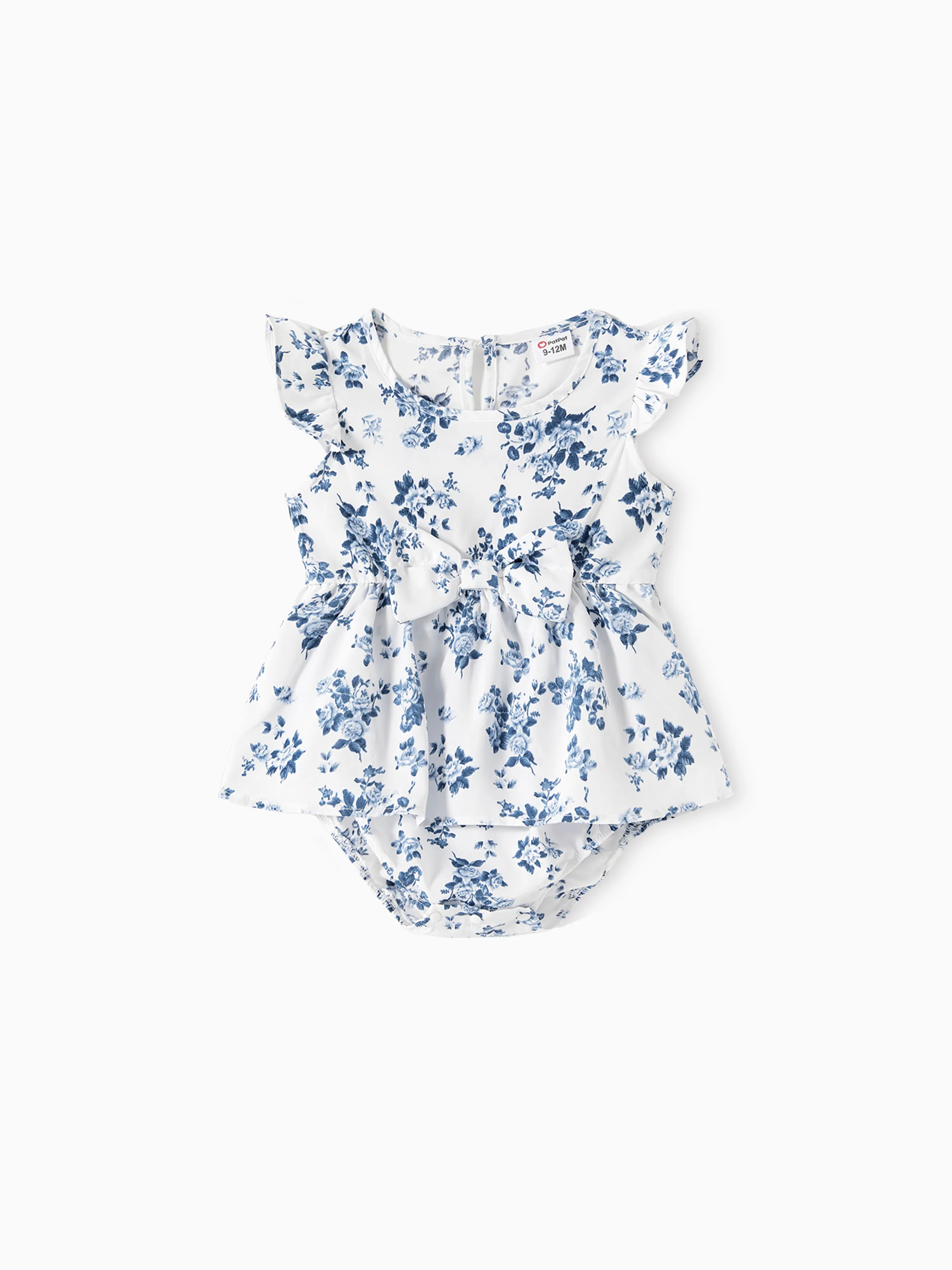 Family Matching Outfit: Floral Smocking Casual Suit BLUEWHITE - Image 13