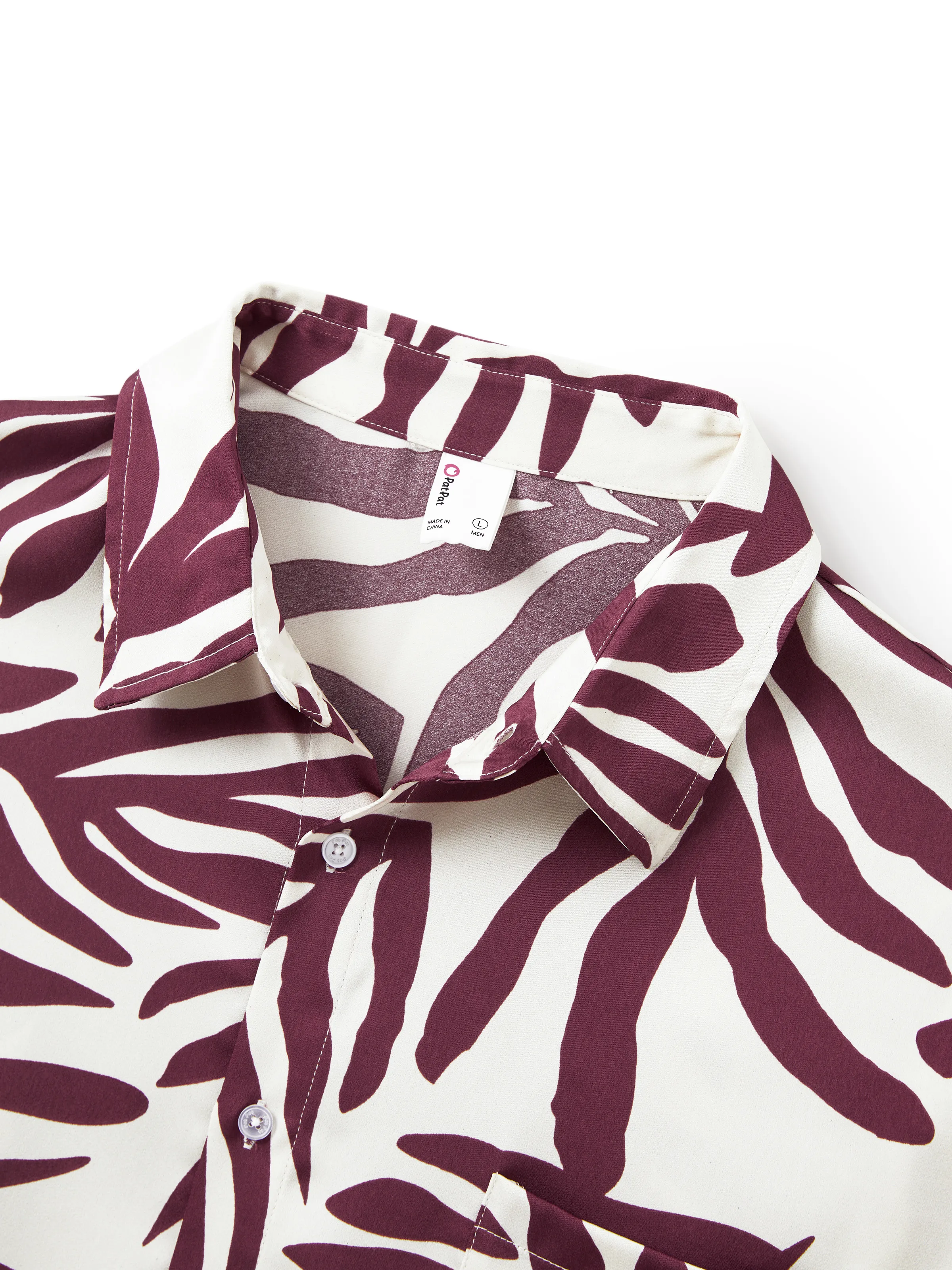 Family Matching Outfits Red Leaf Print Shirts and Strap Belted Dress for Hawaii/Cruise/Resort/Casual Wear White - Image 24