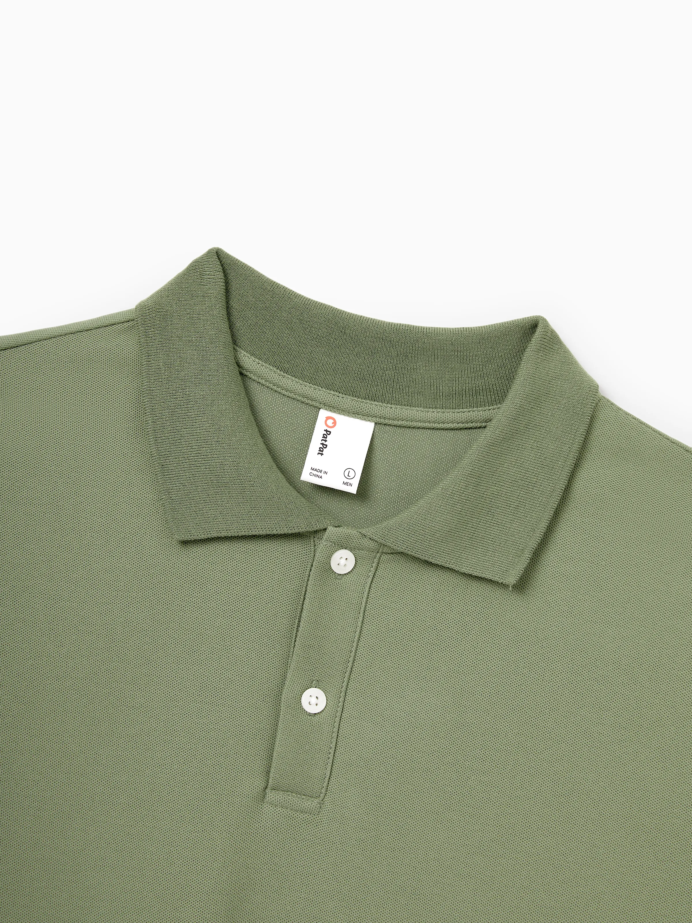 Family Matching Polo Collar Short-sleeve Shirt or V-neck Strappy Mesh Dress  Green - Image 39