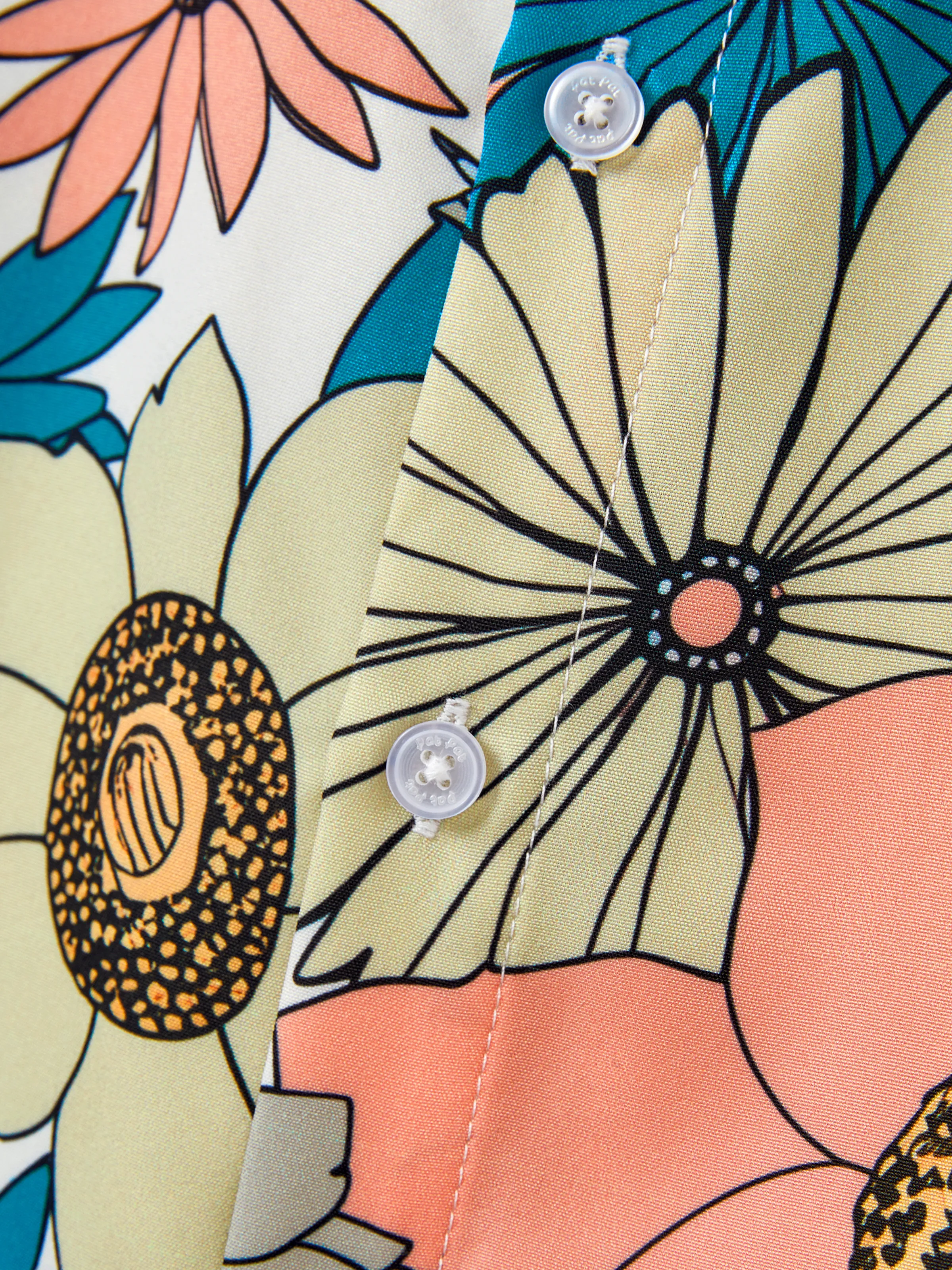 Family Matching Set Sun Flower Print Short-sleeve Collar Shirt or White Camisole Top and Flower Wide-leg Pants Set for Summer Vacation  Multi-color - Image 21