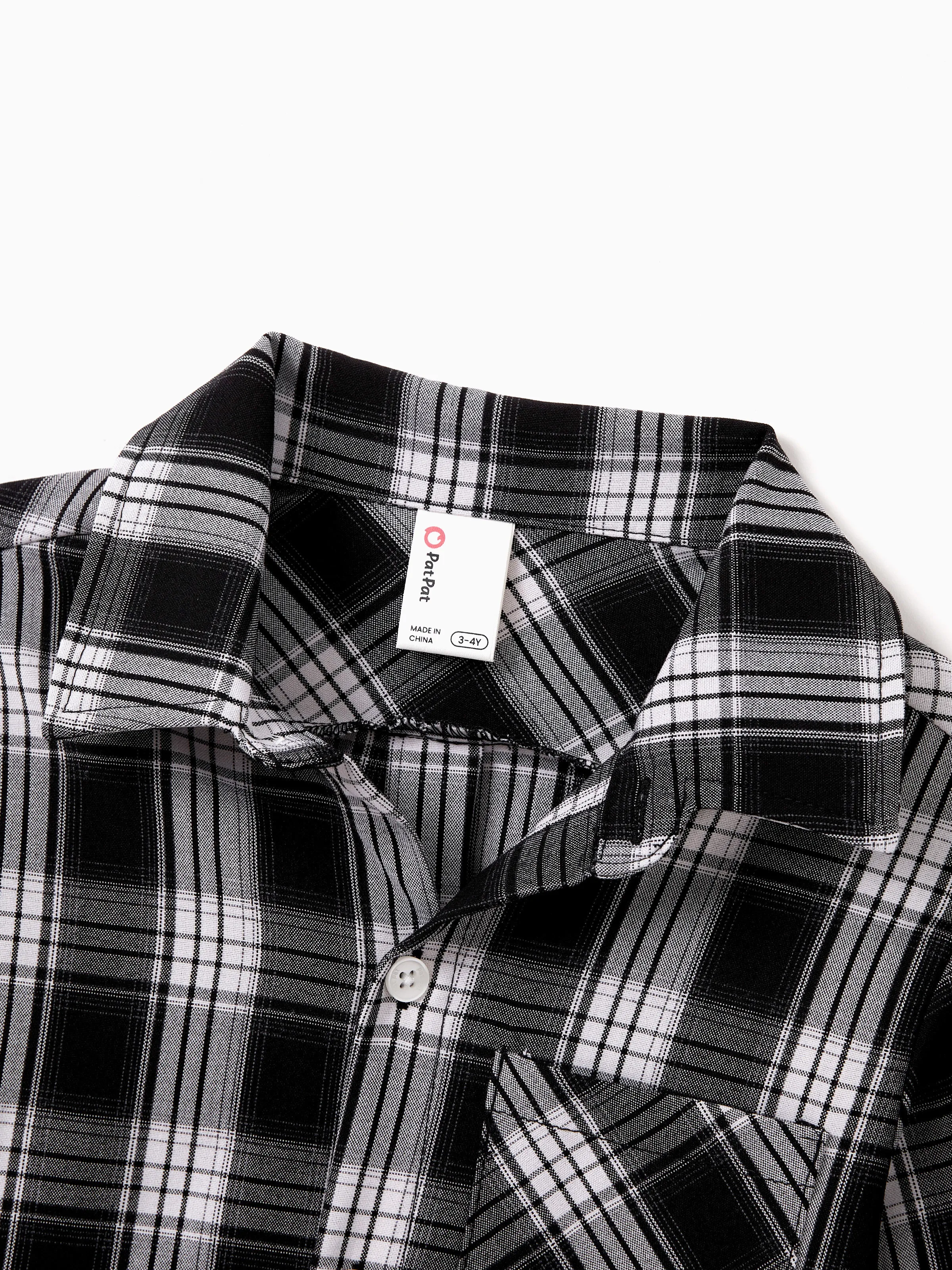 Family Matching Sets Long Sleeves Black and White Plaid Sweatshirt or Velvet Short-sleeve Belted Dress Burgundy - Image 19