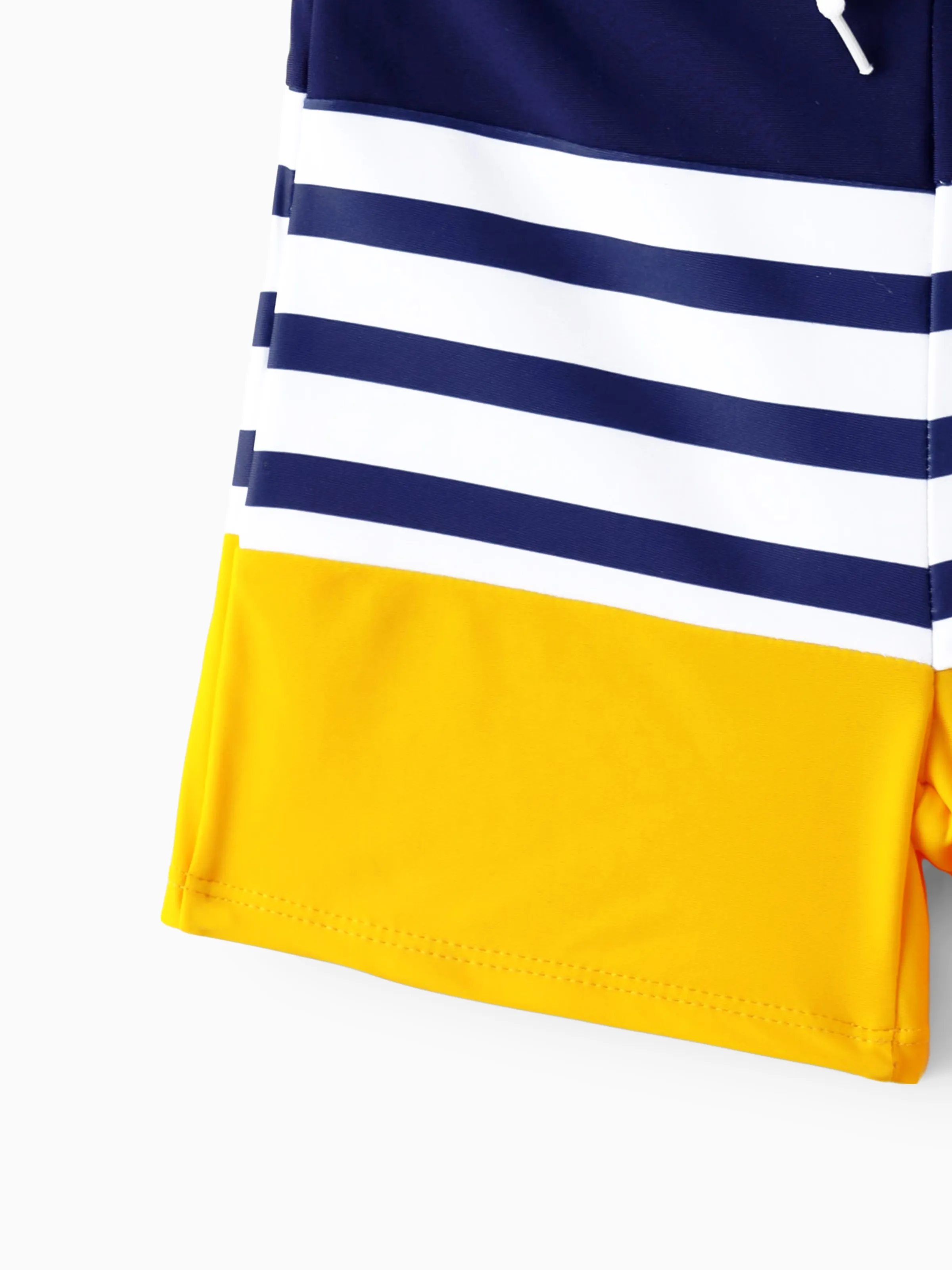 Family Matching Stripe & Colorblock Spliced One Piece Swimsuit or Swim Trunks Shorts ColorBlock - Image 15