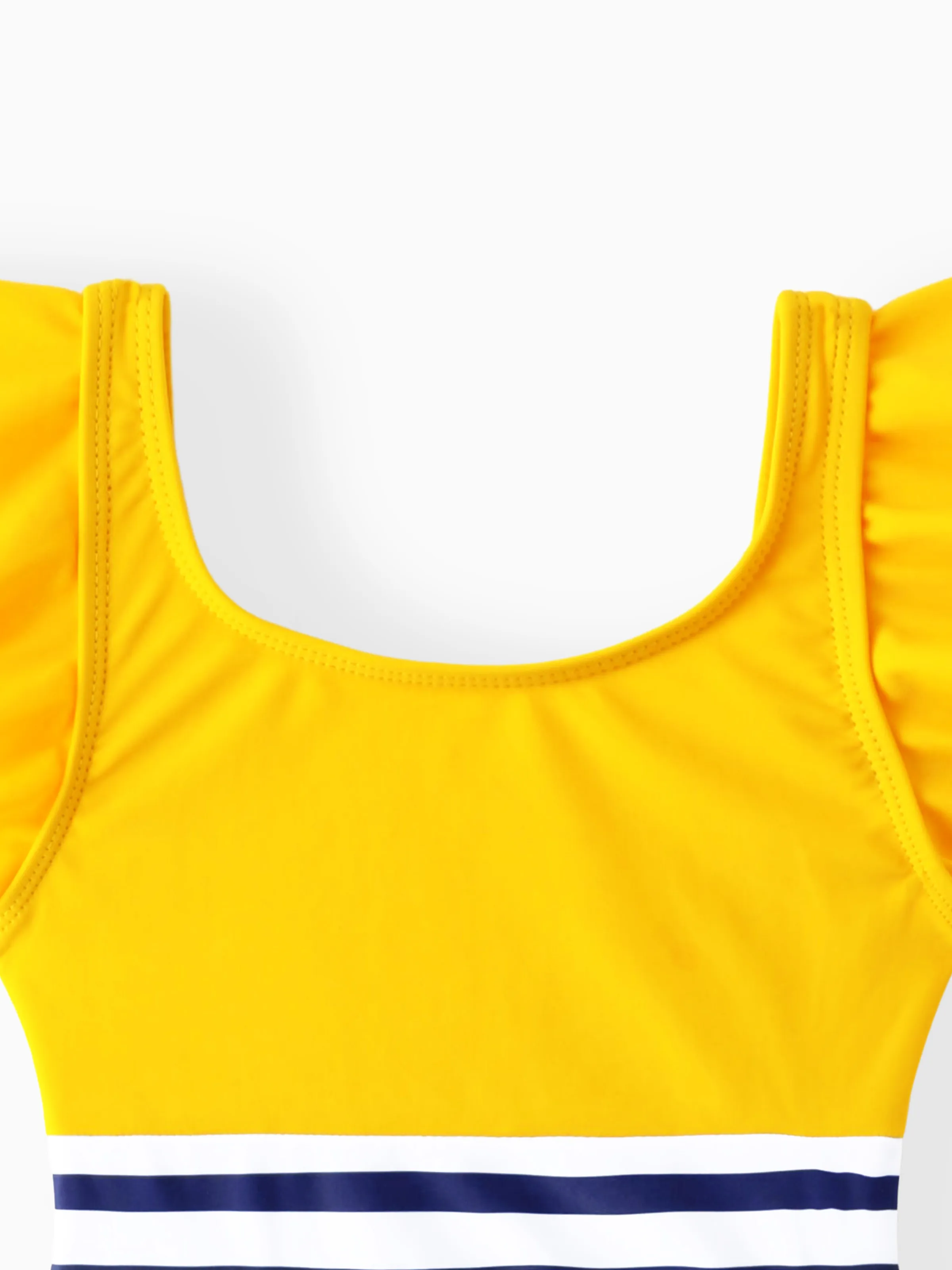 Family Matching Stripe & Colorblock Spliced One Piece Swimsuit or Swim Trunks Shorts ColorBlock - Image 8