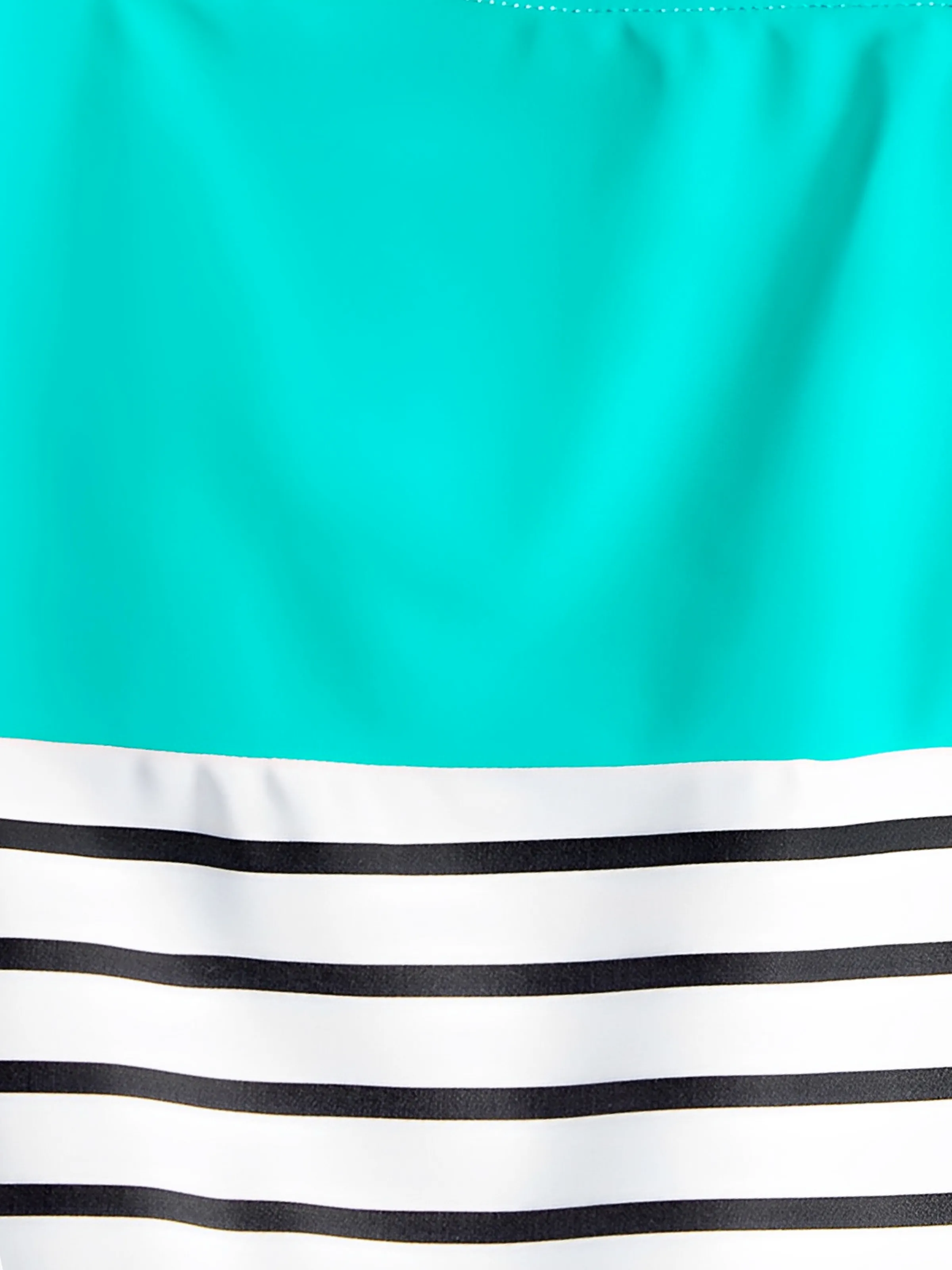 Family Matching Striped Spliced Cut Out One-piece Swimsuit and Colorblock Swim Trunks Green/White - Image 21