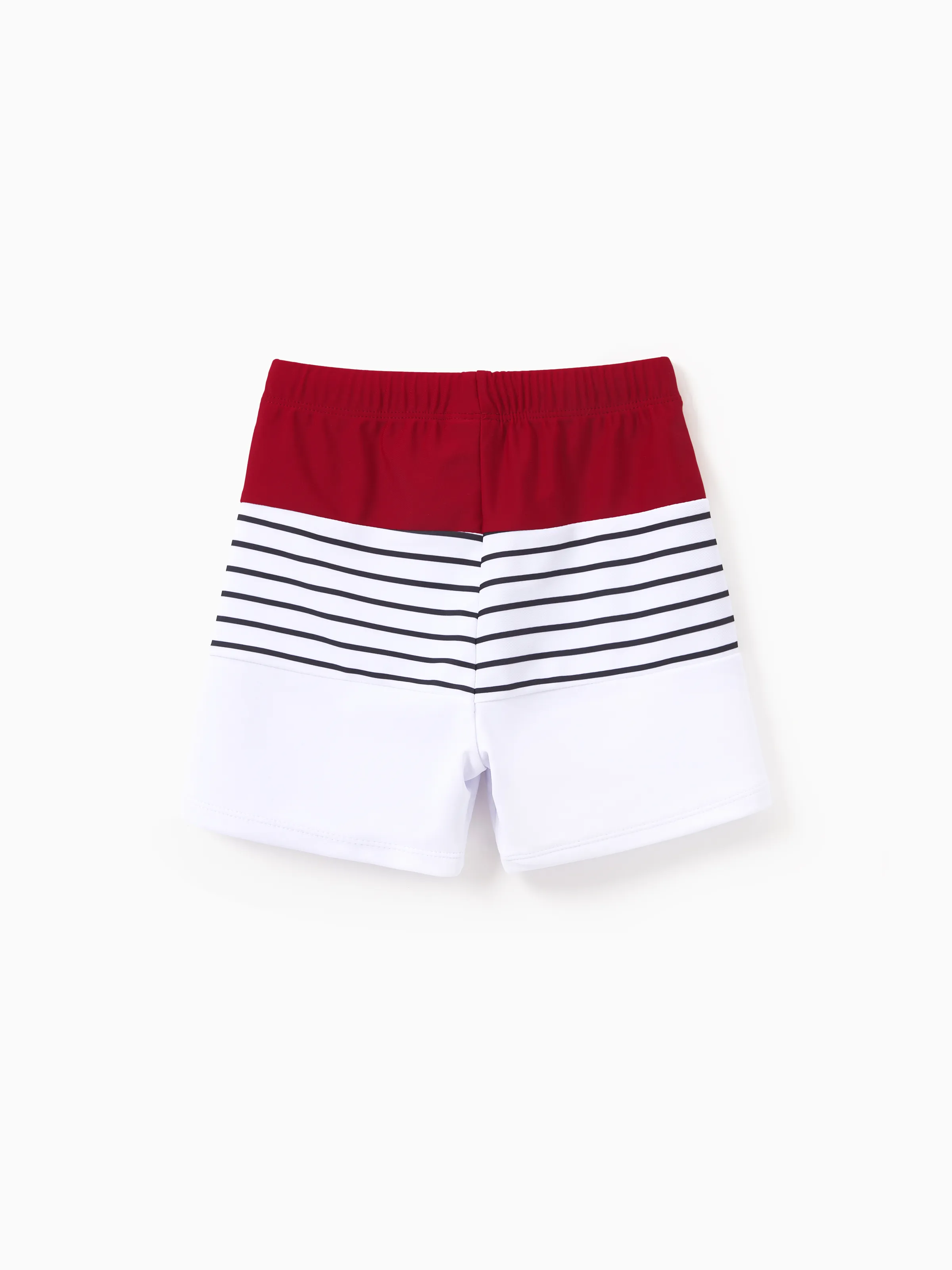 Family Matching Swimsuits Red Striped One-Shoulder Bikini or Colorblock Swim Trunks Matching Beachwear Outfits for Summer, Cruise, Vacation Red - Image 13