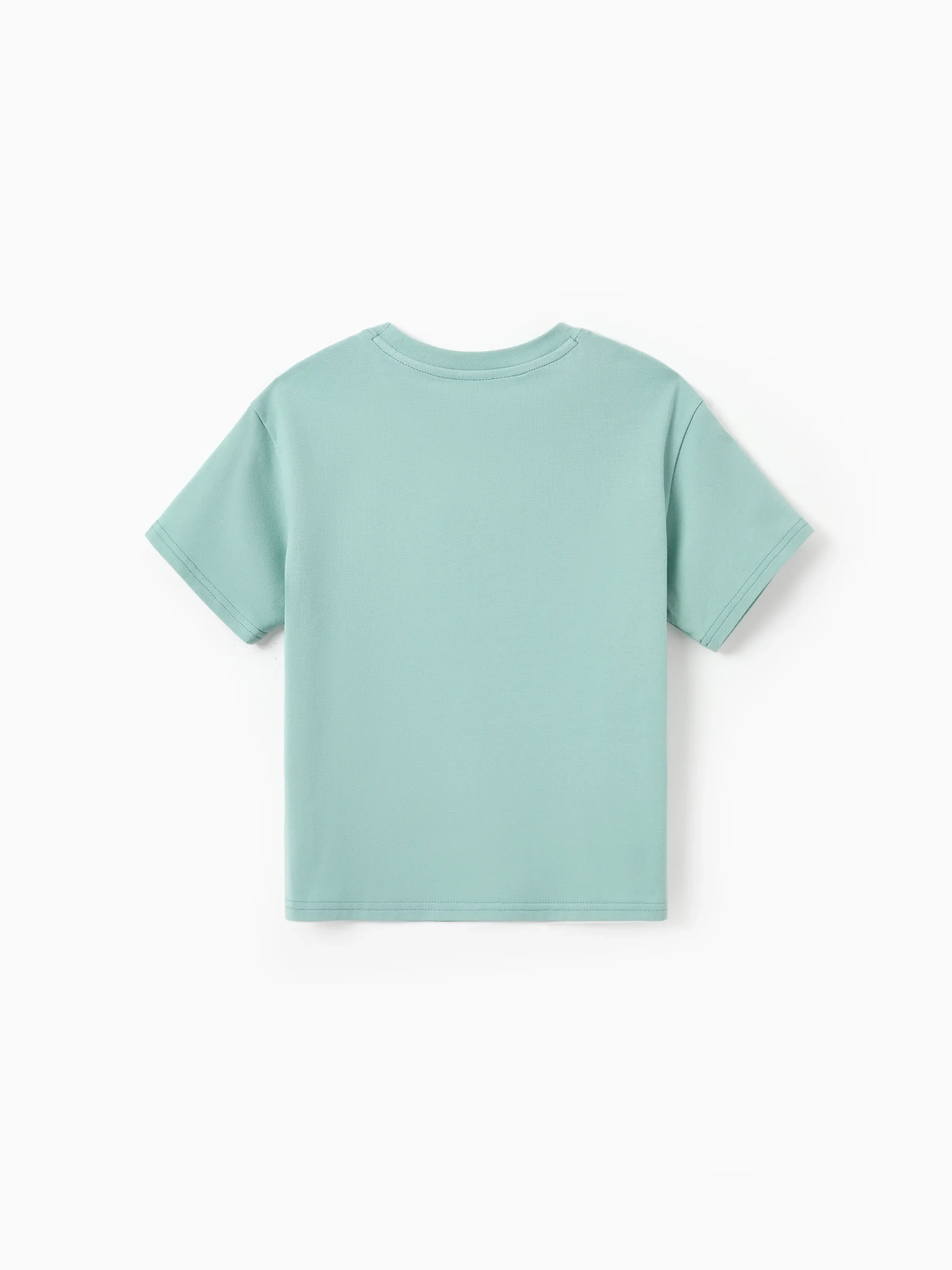 Family Matching T-Shirt & Dress Set Polka Dot Puff-sleeve Dress for Mom, Daughter & Baby, Color Block Cotton Tee for Dad & Son, Perfect for Family Outings & Photos Light Green - Image 26