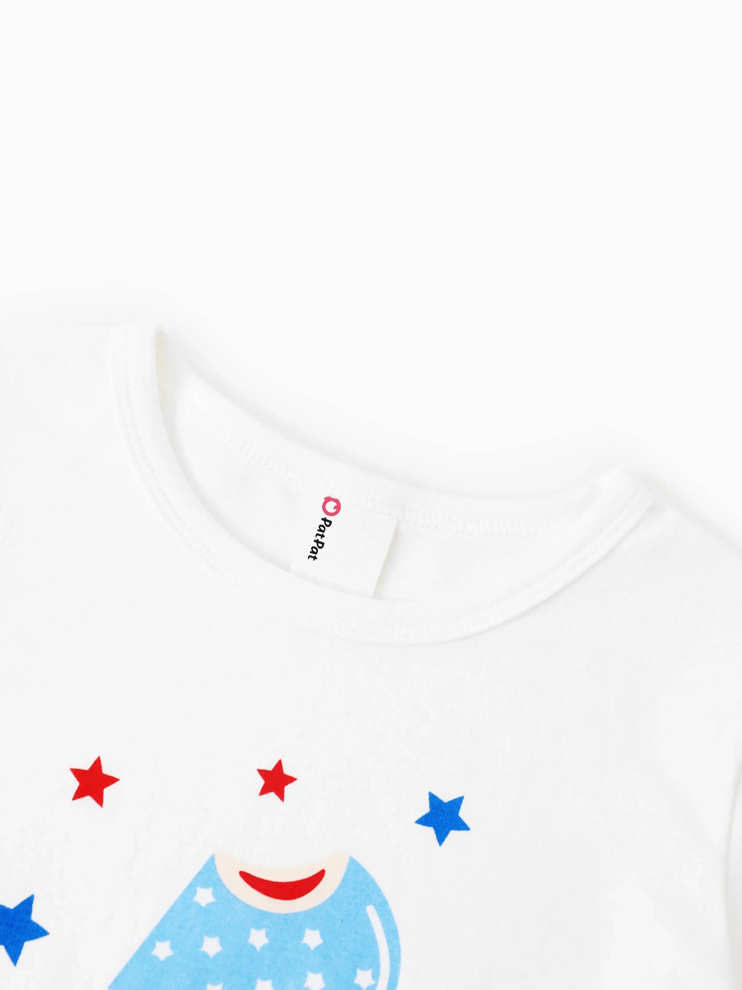 Independence Day Family Matching Patriotic Ice Cream Print Summer Cotton T-shirt & V-Neck Dresses White - Image 27
