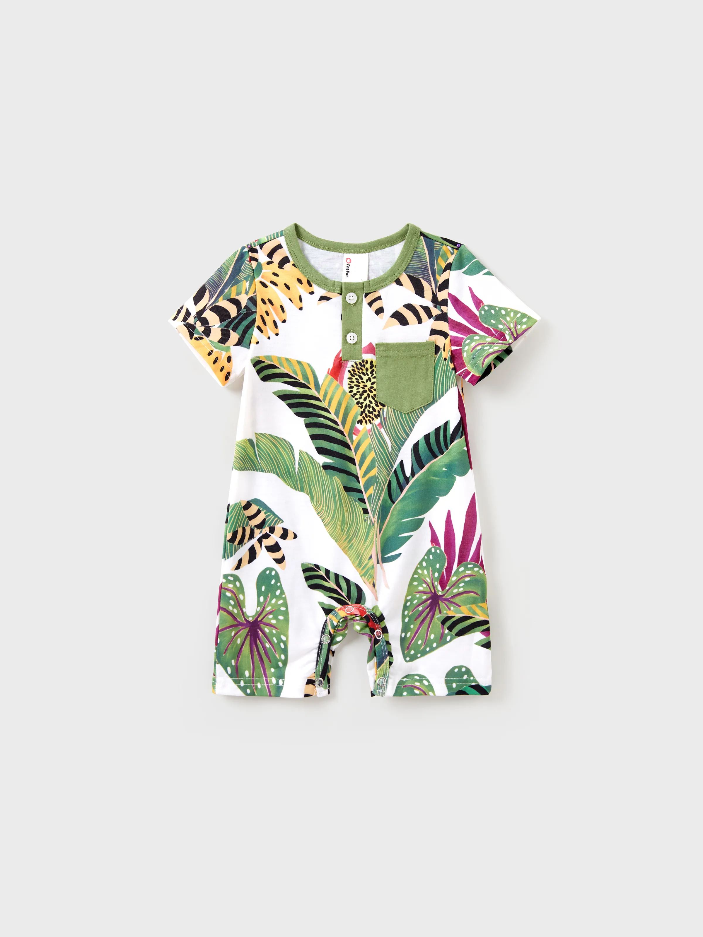 Family Matching Tropical Floral Print Short-sleeve Top or Camisole Dress Set Multi-color - Image 12