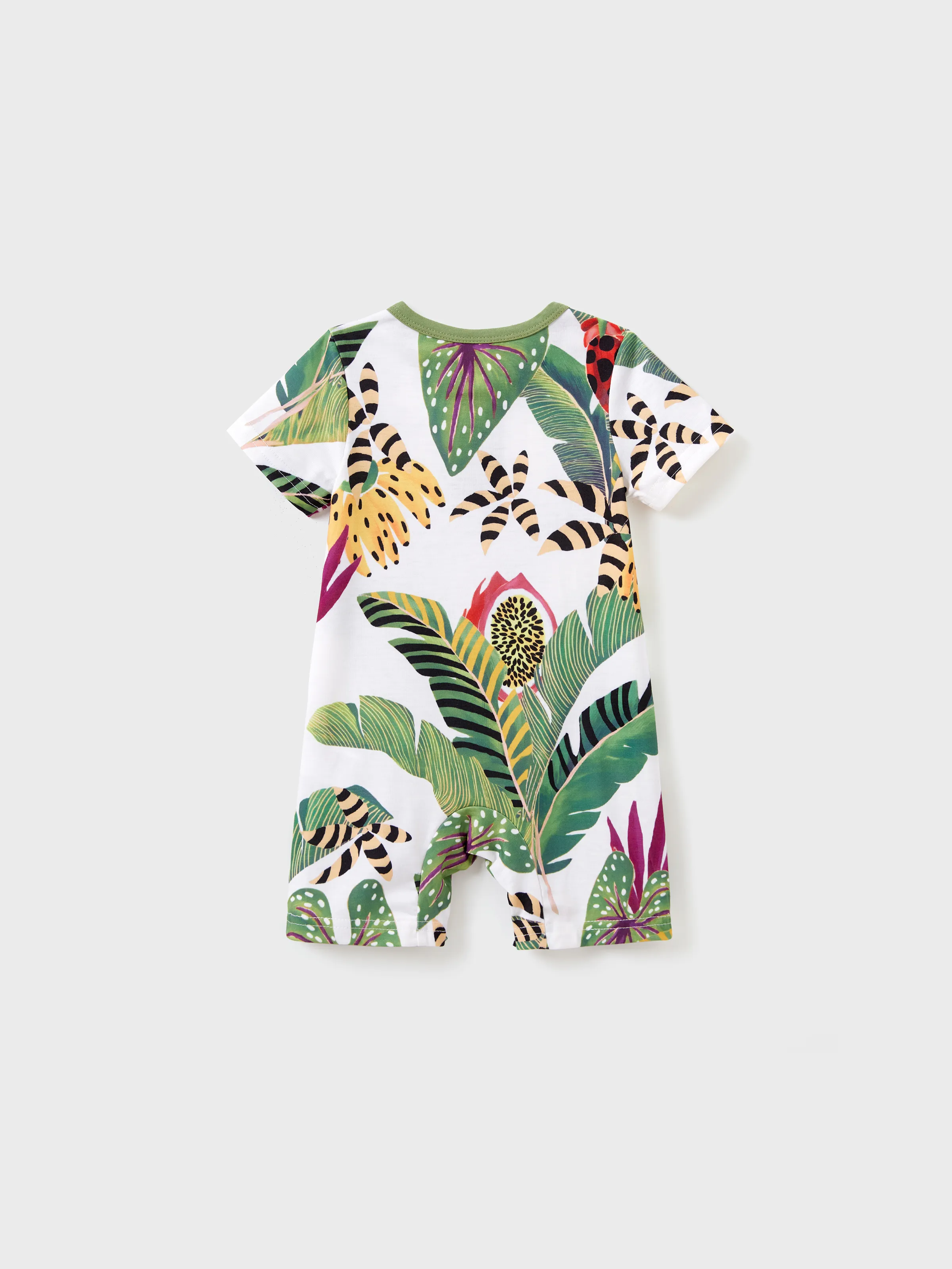 Family Matching Tropical Floral Print Short-sleeve Top or Camisole Dress Set Multi-color - Image 13