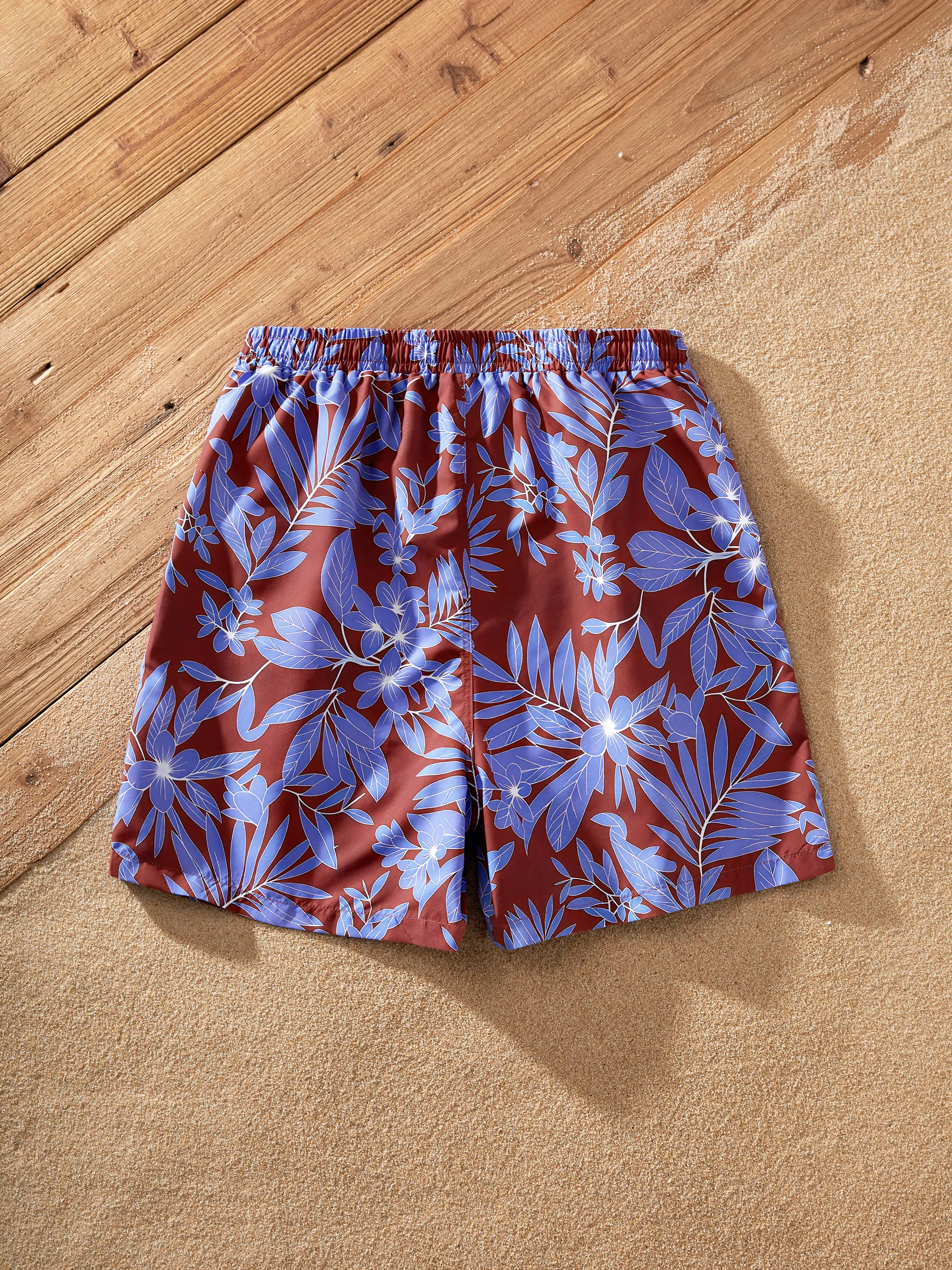 Family Matching Tropical Leaf Print Swimsuits Cutout One-Piece & Swim Trunks Set Multi-color - Image 10