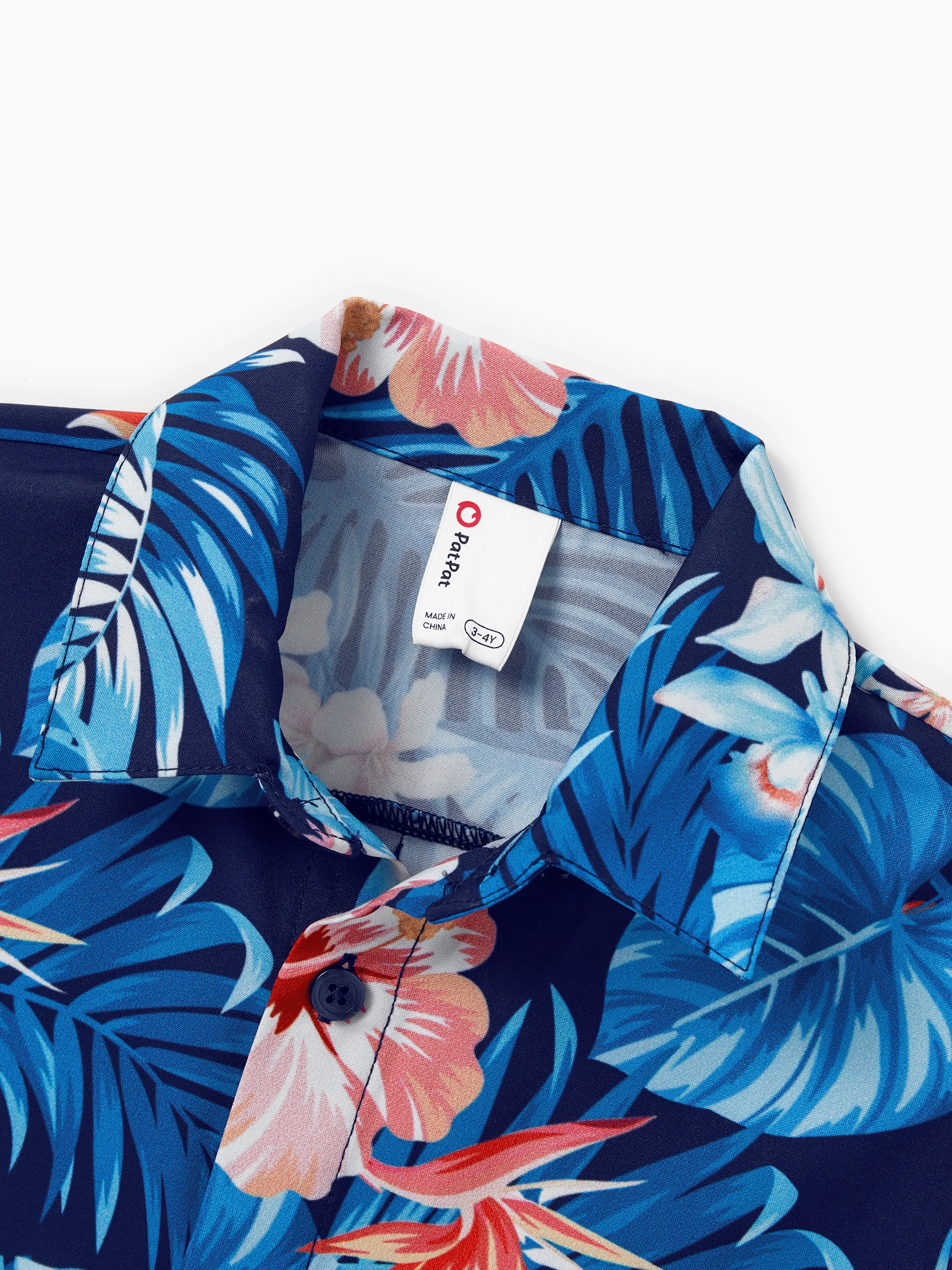 Family Matching Vacation Set Tropical Floral Print Shirt or Halter Dresses for Dad, Mom, Kids & Baby, Perfect for Summer Holidays & Family Photos Deep Blue - Image 22