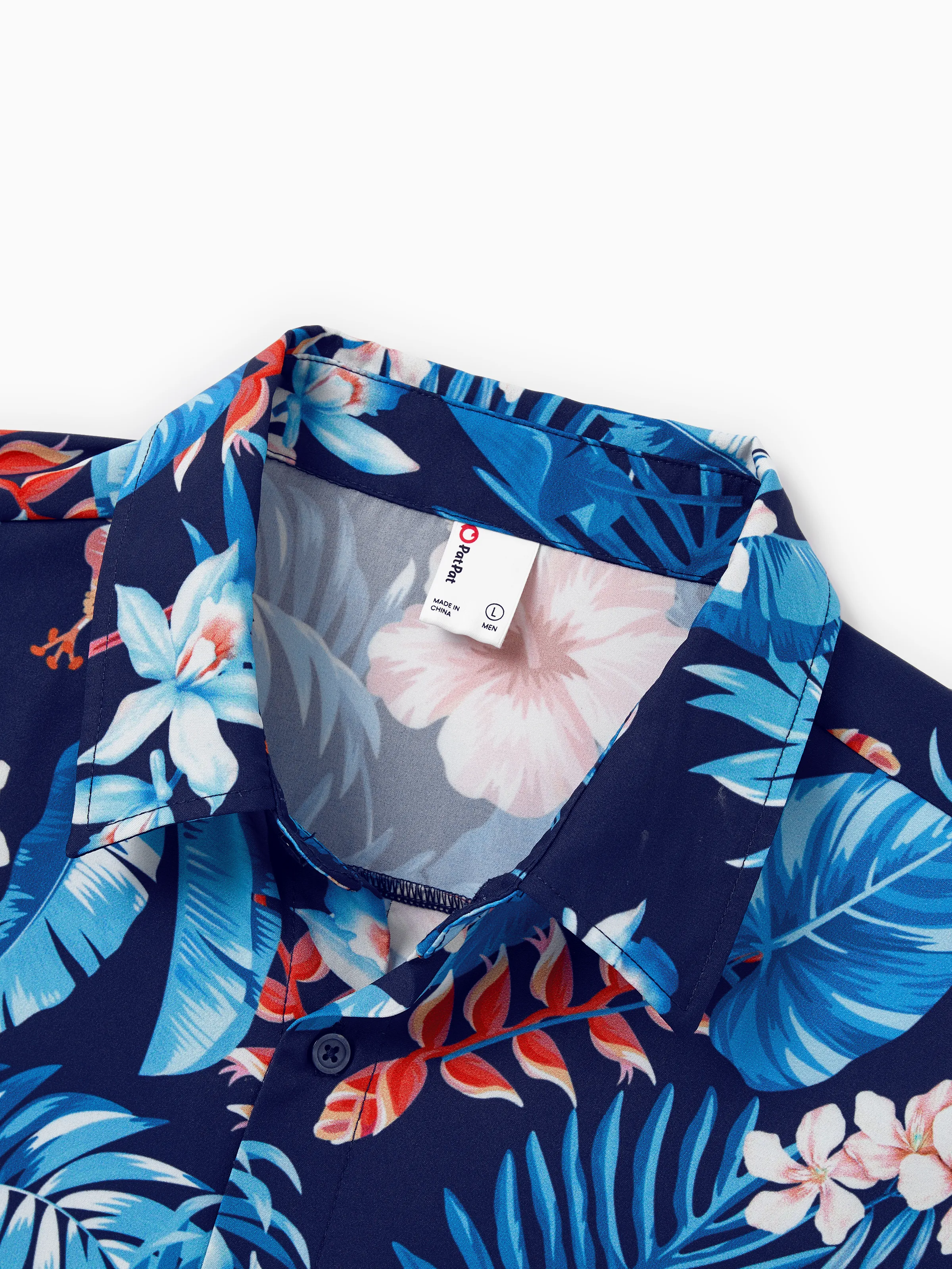 Family Matching Vacation Set Tropical Floral Print Shirt or Halter Dresses for Dad, Mom, Kids & Baby, Perfect for Summer Holidays & Family Photos Deep Blue - Image 27