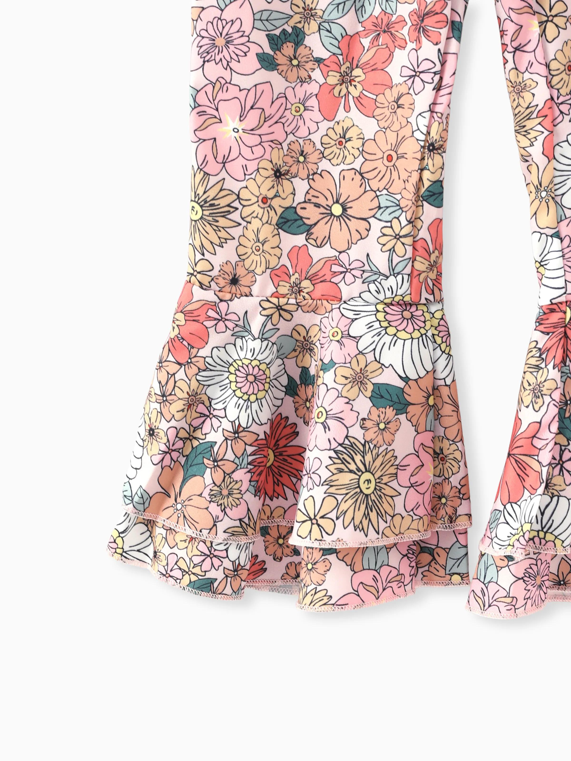 Toddler/Kid Girl Floral Horn Edge Jumpsuit Multicolor - Image 7