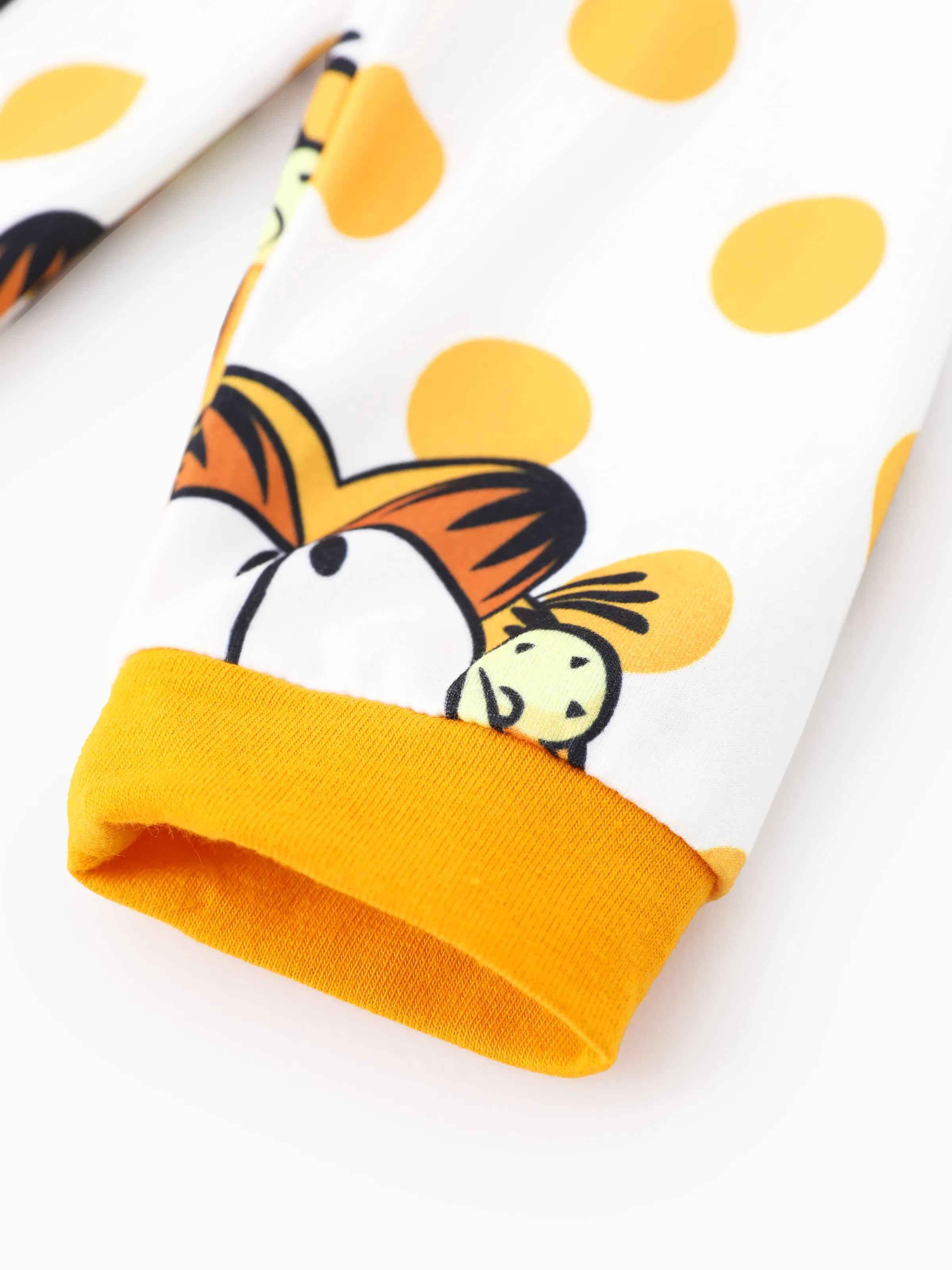 Garfield Baby Boy/Girl 2pcs Polka Dot Long-sleeve Jumpsuit with Drool Bibs Set
 Yellow - Image 4
