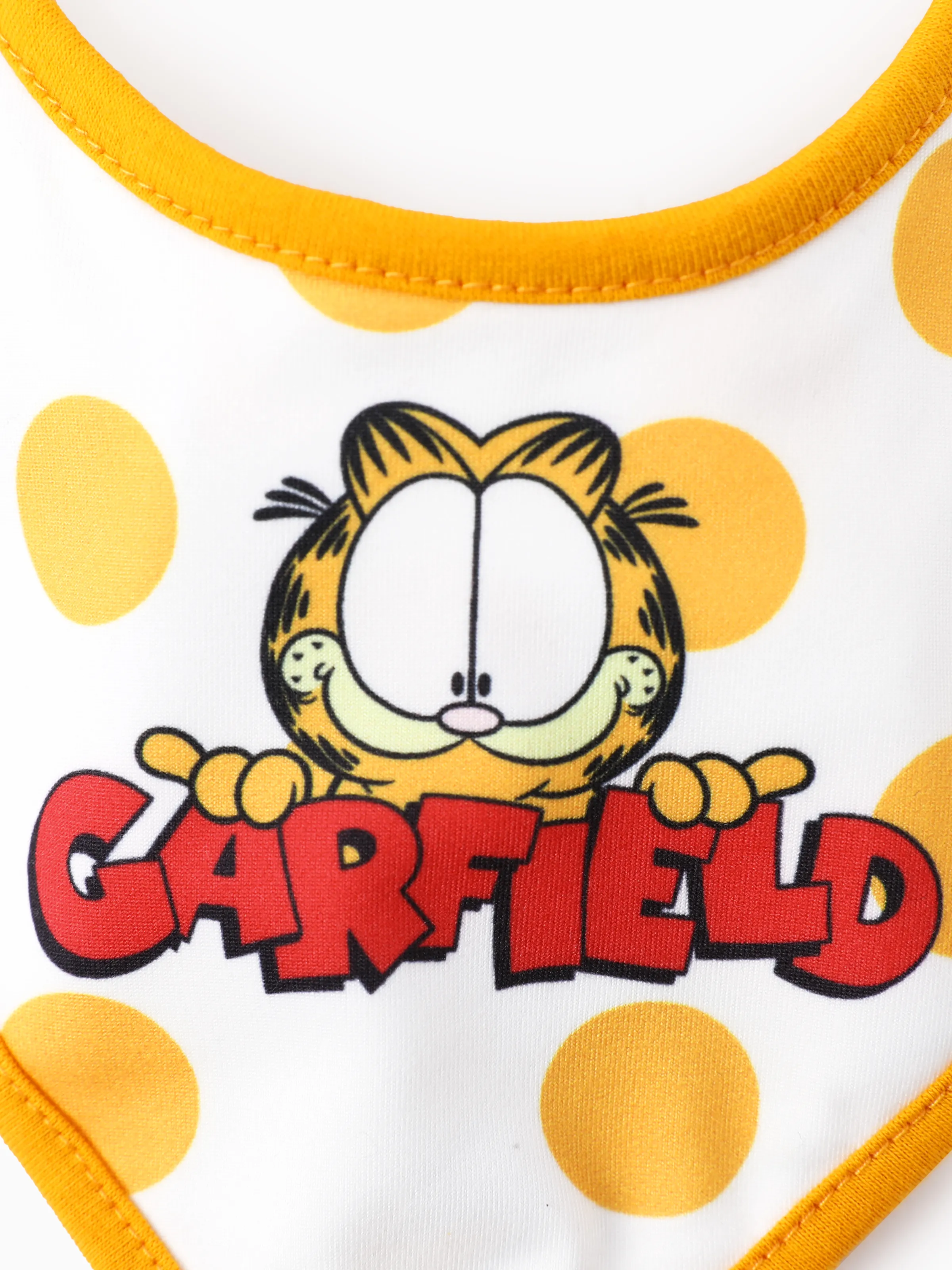 Garfield Baby Boy/Girl 2pcs Polka Dot Long-sleeve Jumpsuit with Drool Bibs Set
 Yellow - Image 7