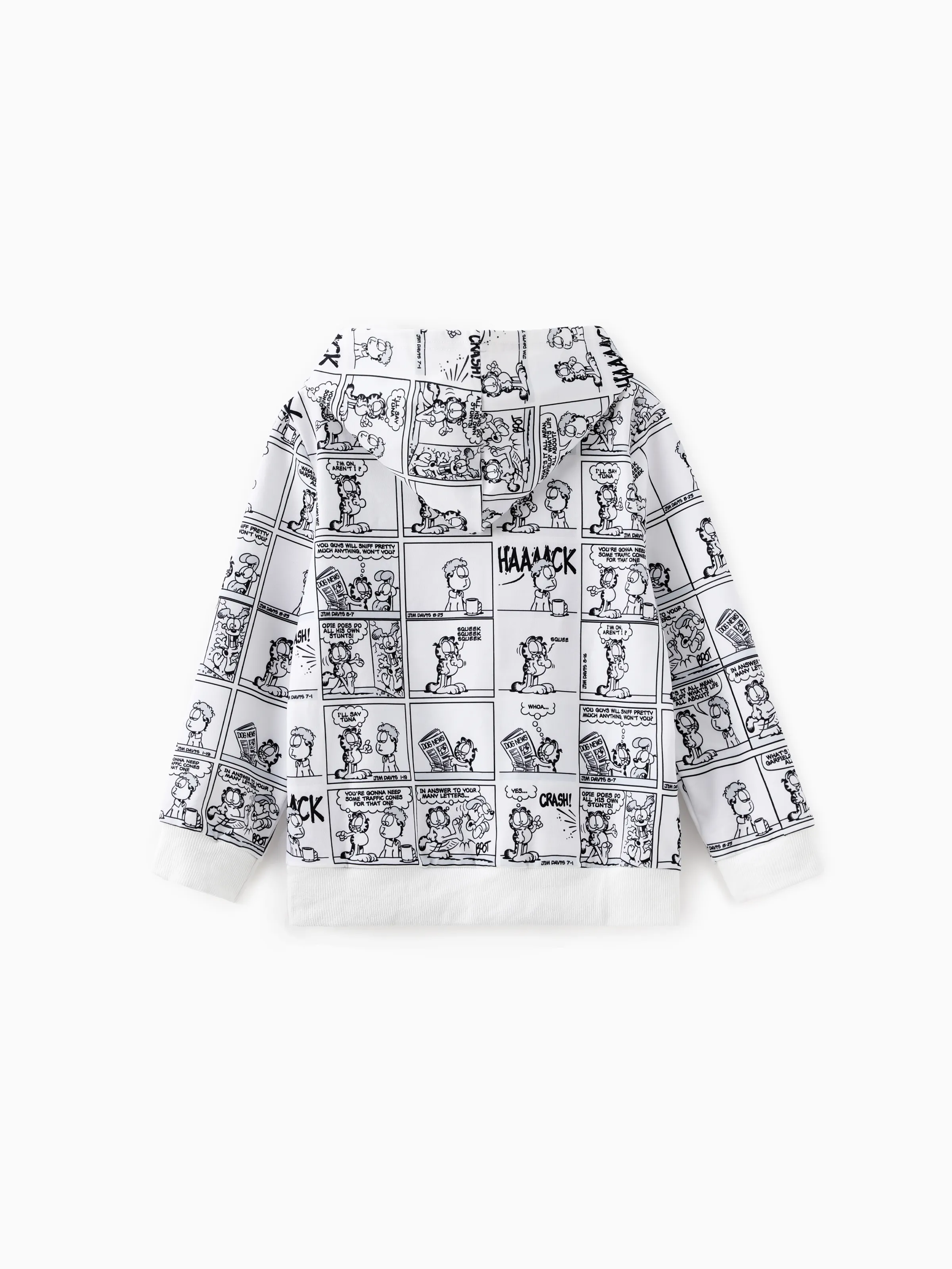 Garfield Kids Boy 1pc Graphic Comic Print Hoodie BlackandWhite - Image 2