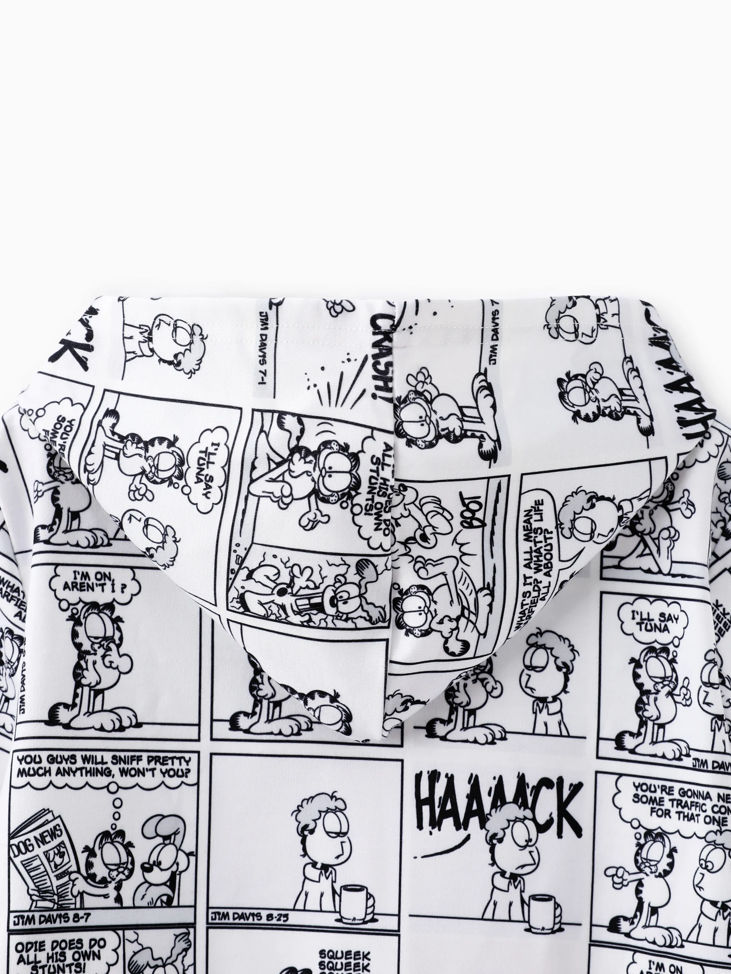 Garfield Kids Boy 1pc Graphic Comic Print Hoodie BlackandWhite - Image 4