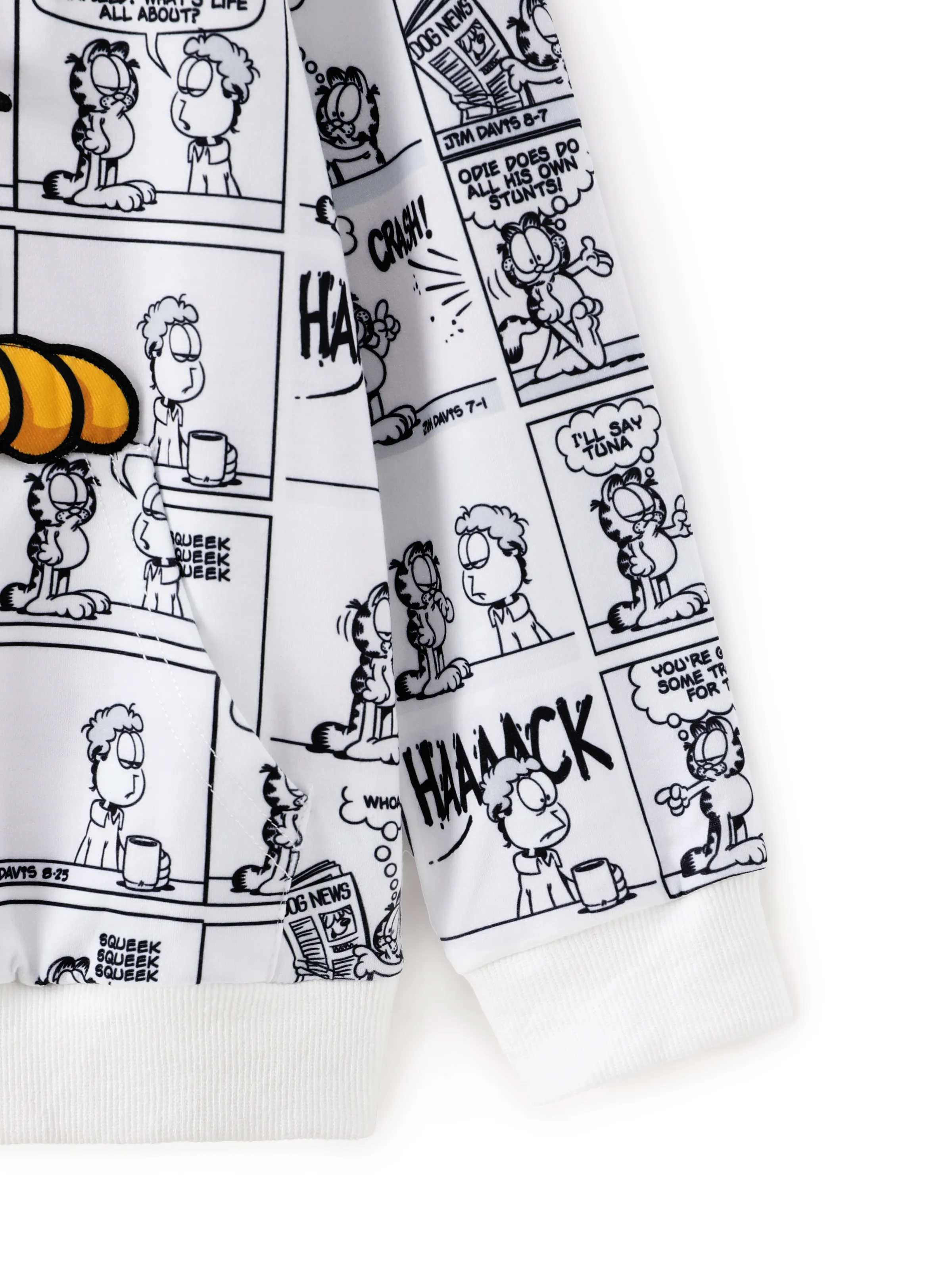 Garfield Kids Boy 1pc Graphic Comic Print Hoodie BlackandWhite - Image 5