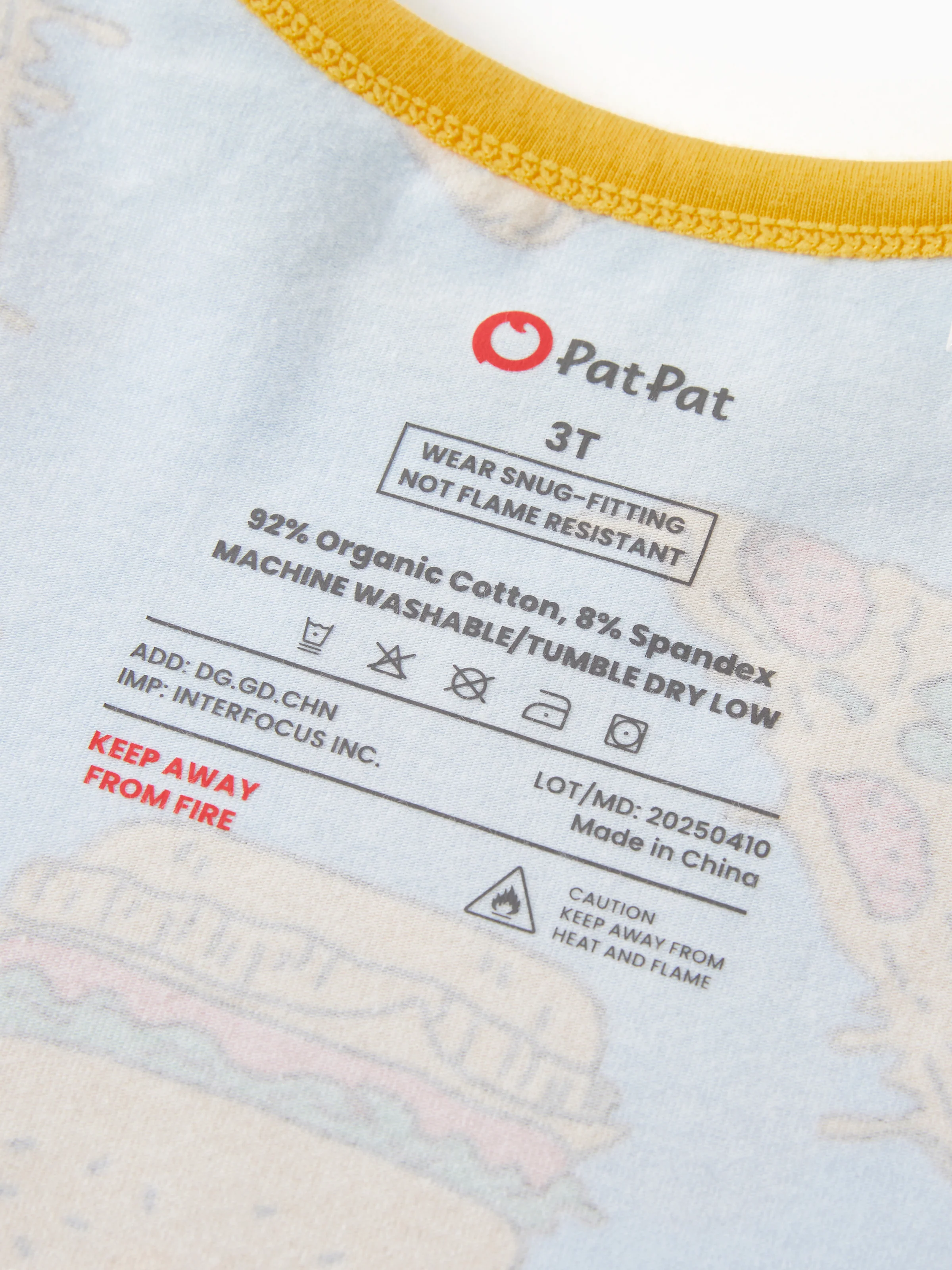 Halloween Pajamas Set with Childlike Print 2-piece Snug fit Organic Cotton Pajamas for Toddler / Kids Girls / Boys Light Blue - Image 6