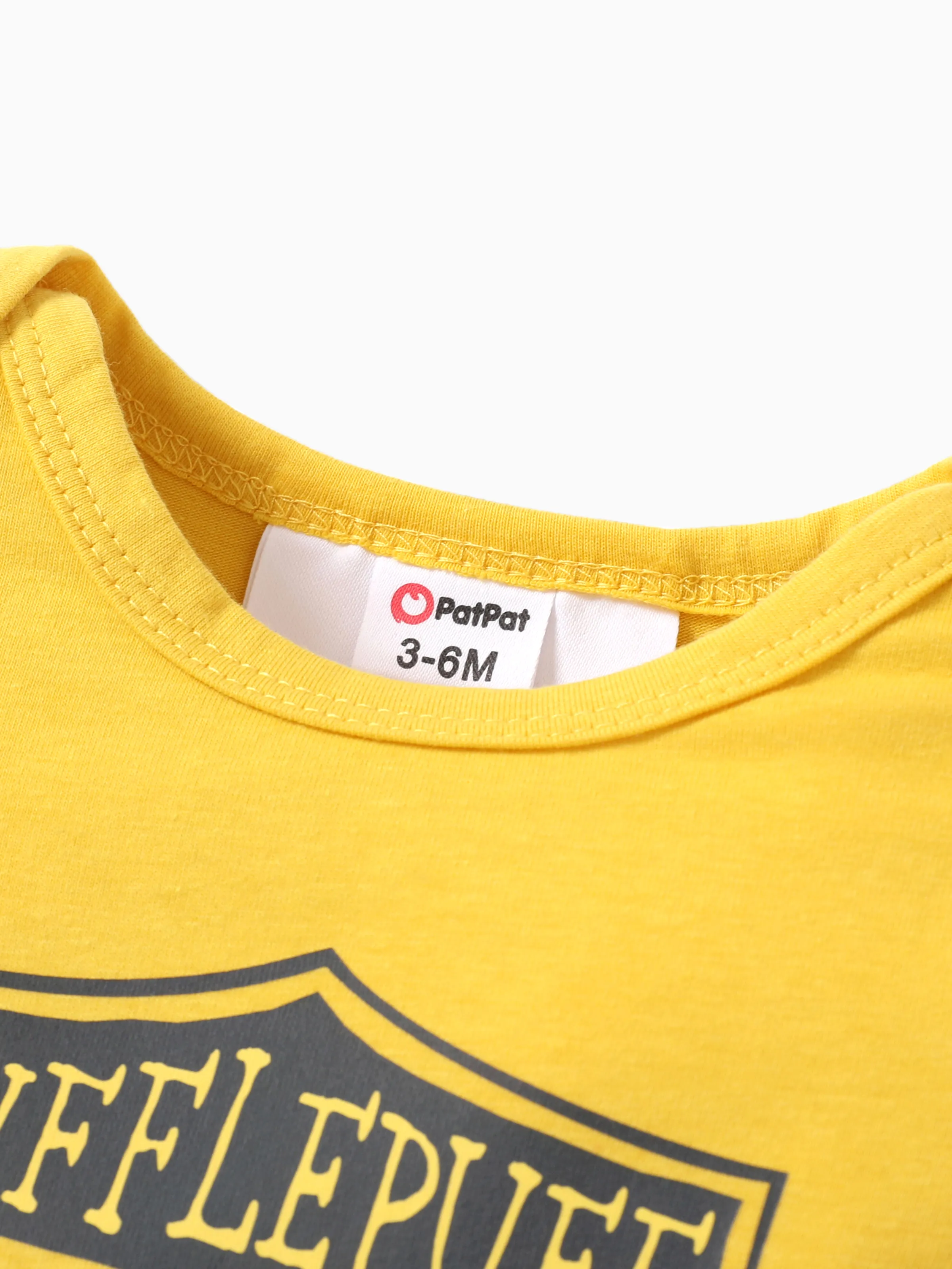 Harry Potter 1pc Baby Boy/girl College Badge Pattern Romper Yellow - Image 4