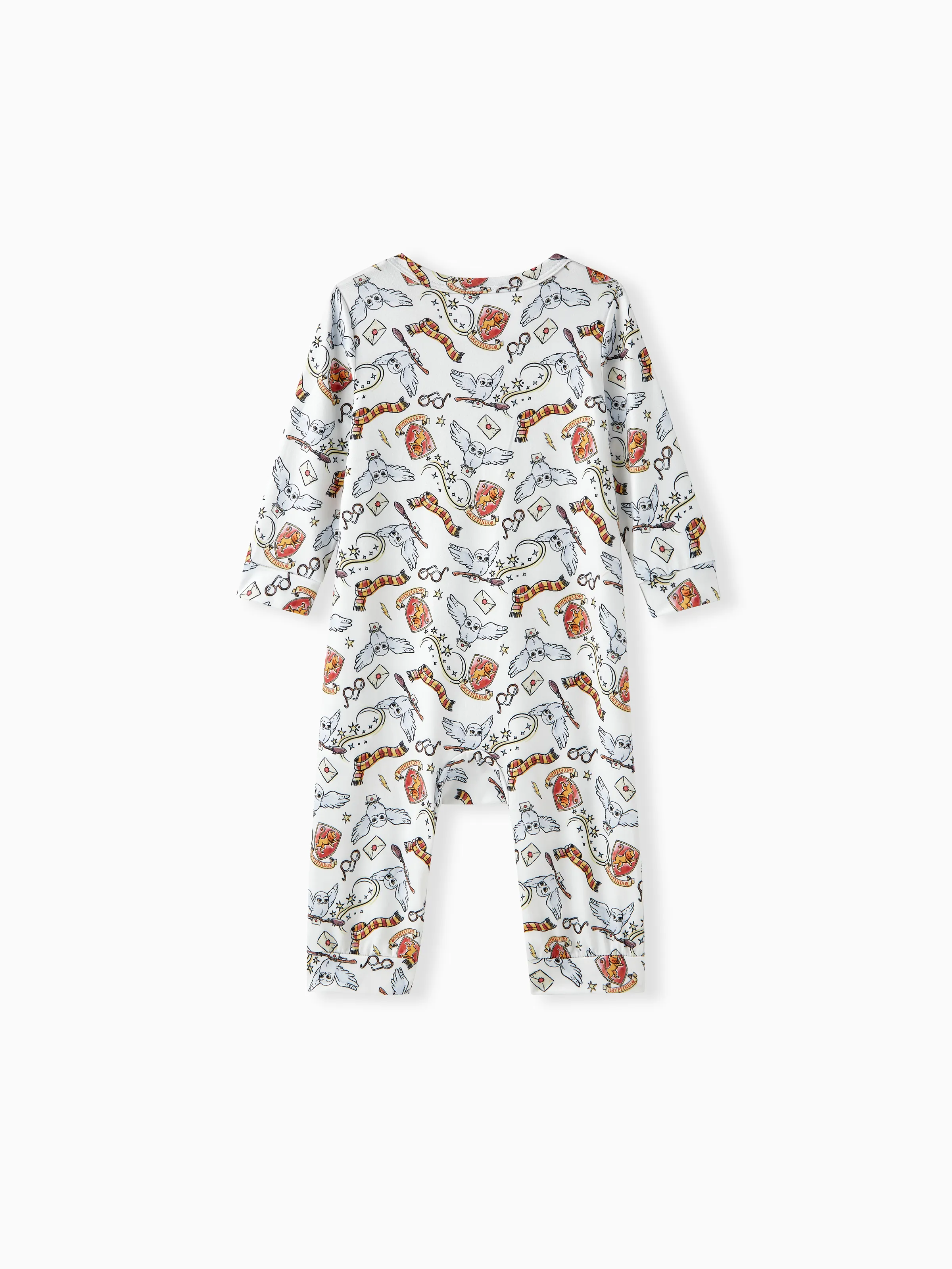 Harry Potter Baby Boy/Girl Gryffindor Owl Allover Jumpsuit White - Image 2
