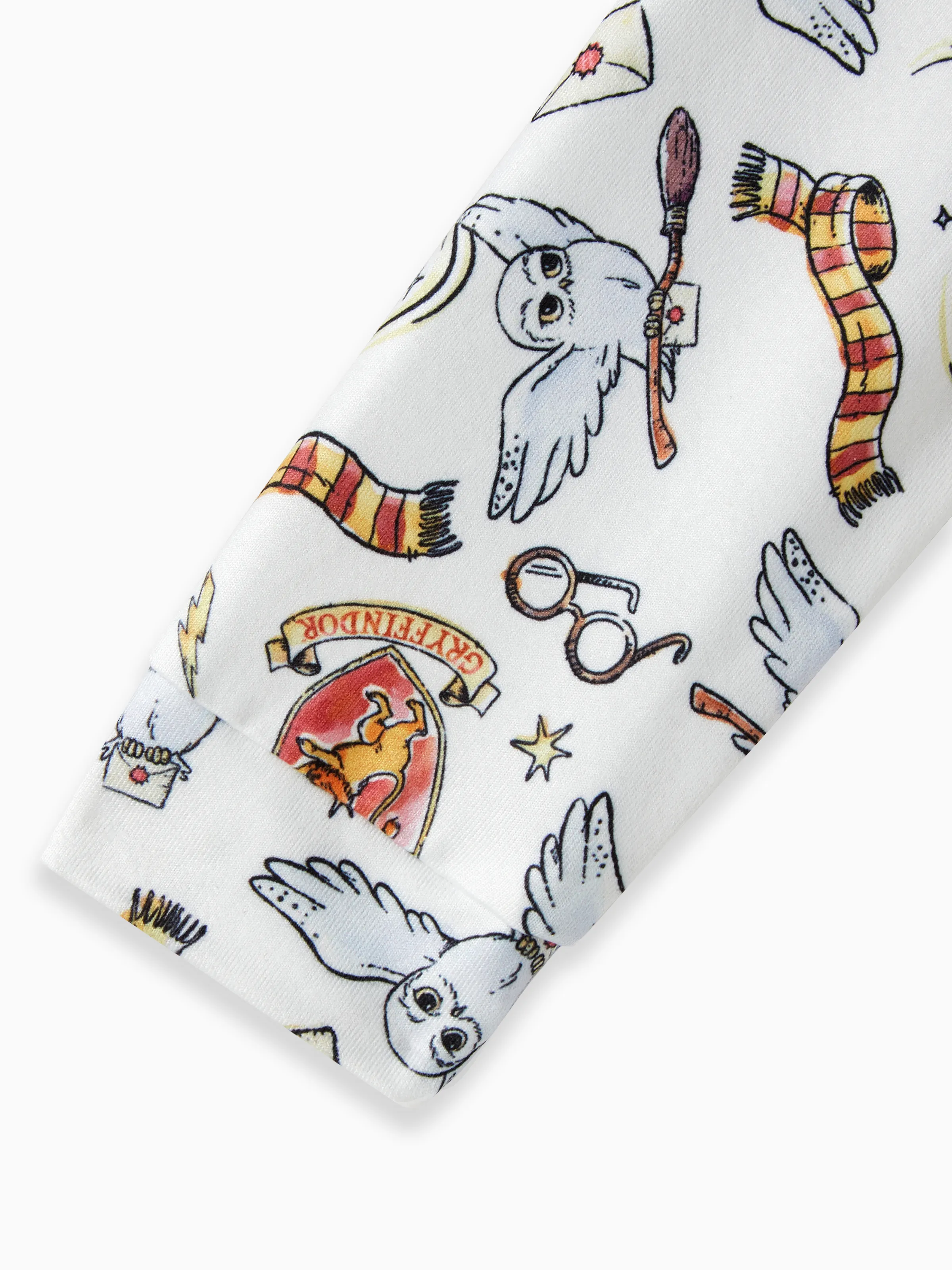 Harry Potter Baby Boy/Girl Gryffindor Owl Allover Jumpsuit White - Image 4