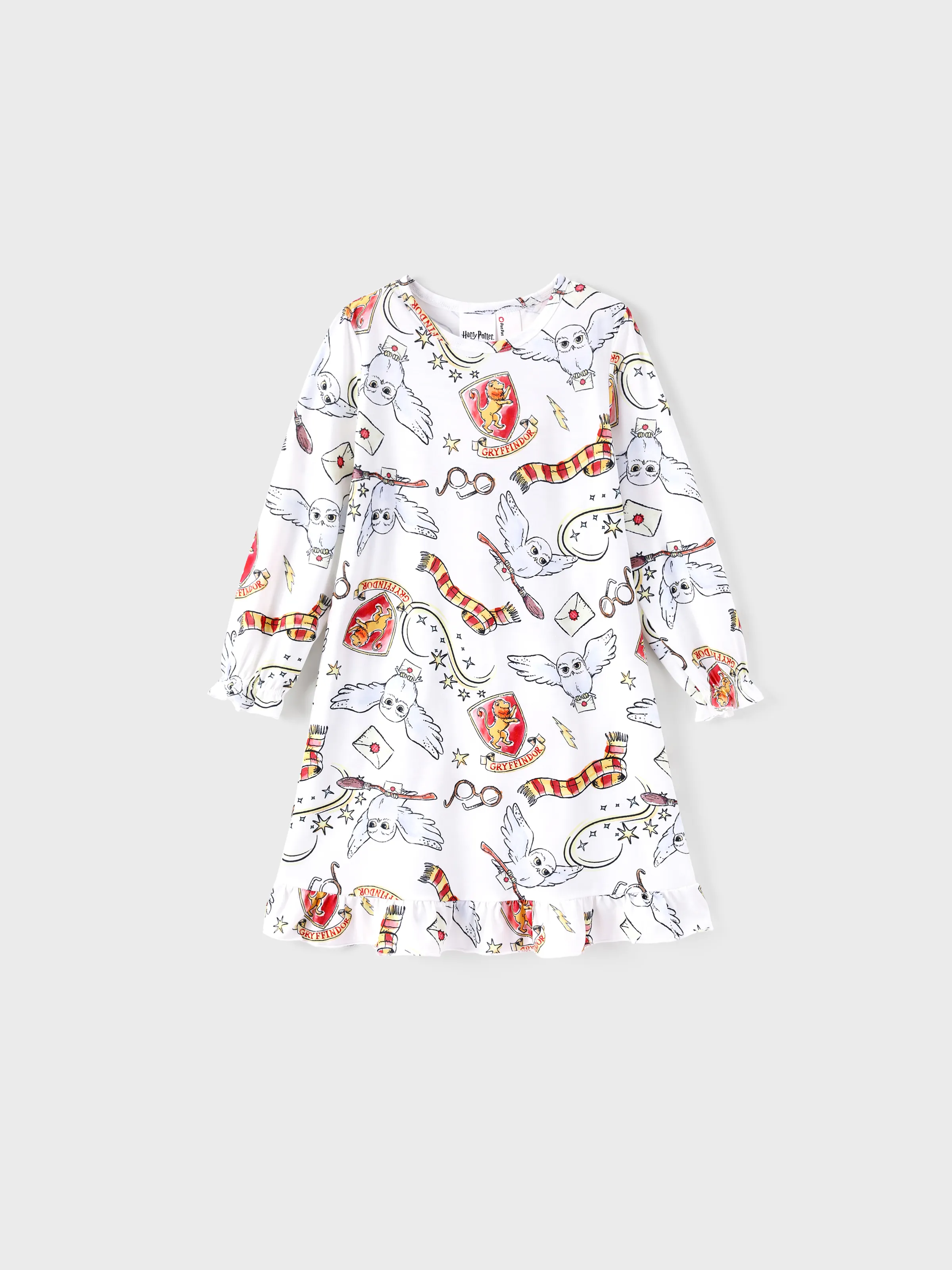 Harry Potter Kid Girl Ruffle Edge Pajamas Nightdress White - Image 3