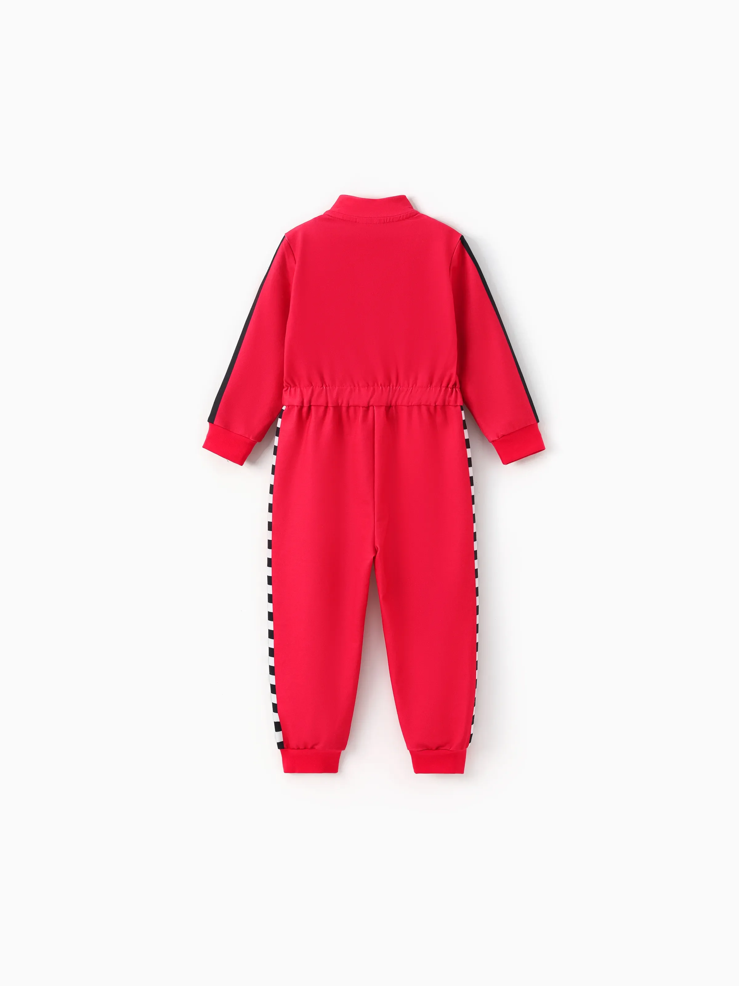 Hot Wheels Toddler Boy 1pc Colorblock Logo Print Long-sleeve Racing Jumpsuit Red - Image 4