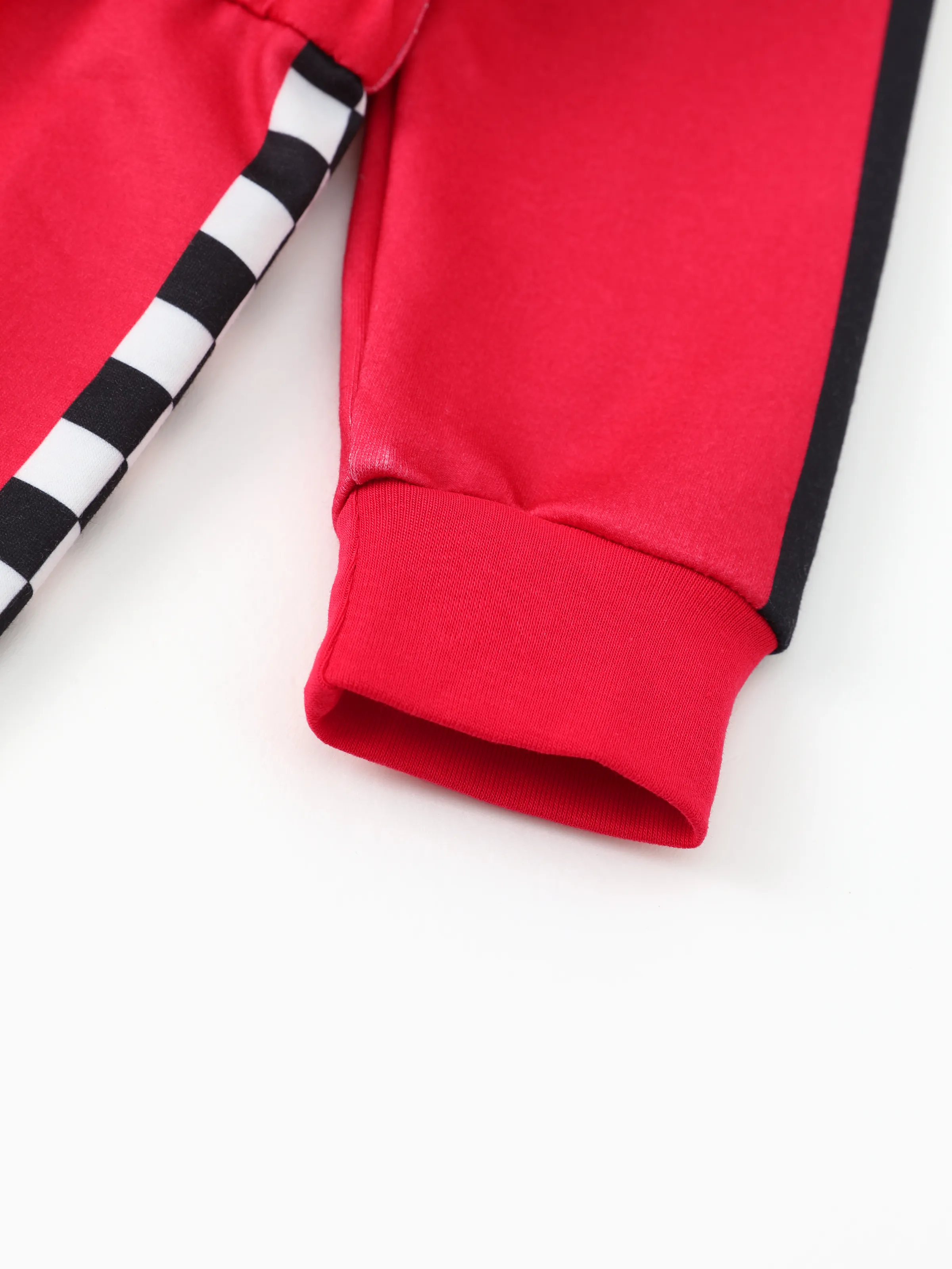 Hot Wheels Toddler Boy 1pc Colorblock Logo Print Long-sleeve Racing Jumpsuit Red - Image 6