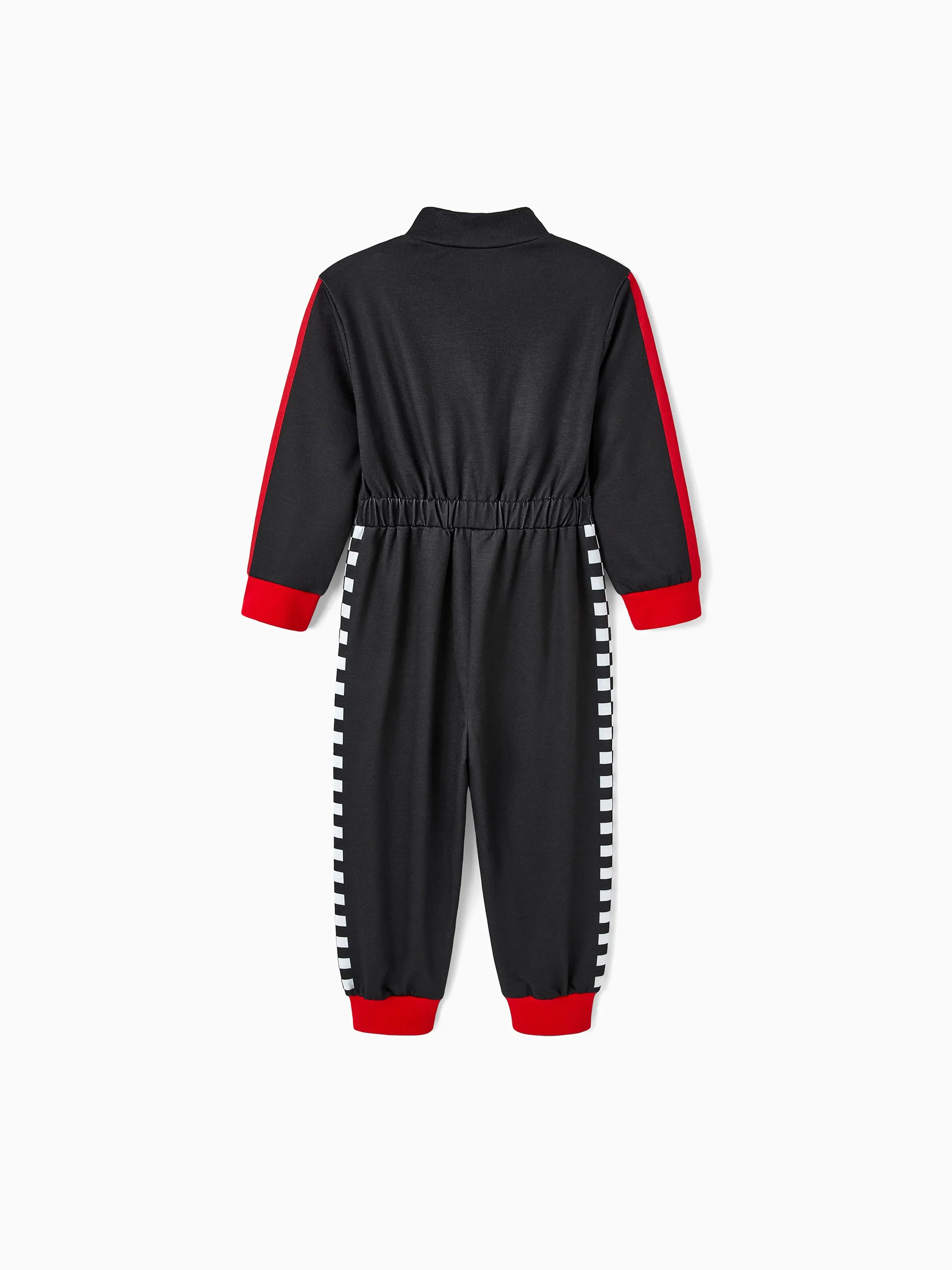 Hot Wheels Toddler Boy Colorblock Logo Print Long-sleeve Racing Jumpsuit Black - Image 3