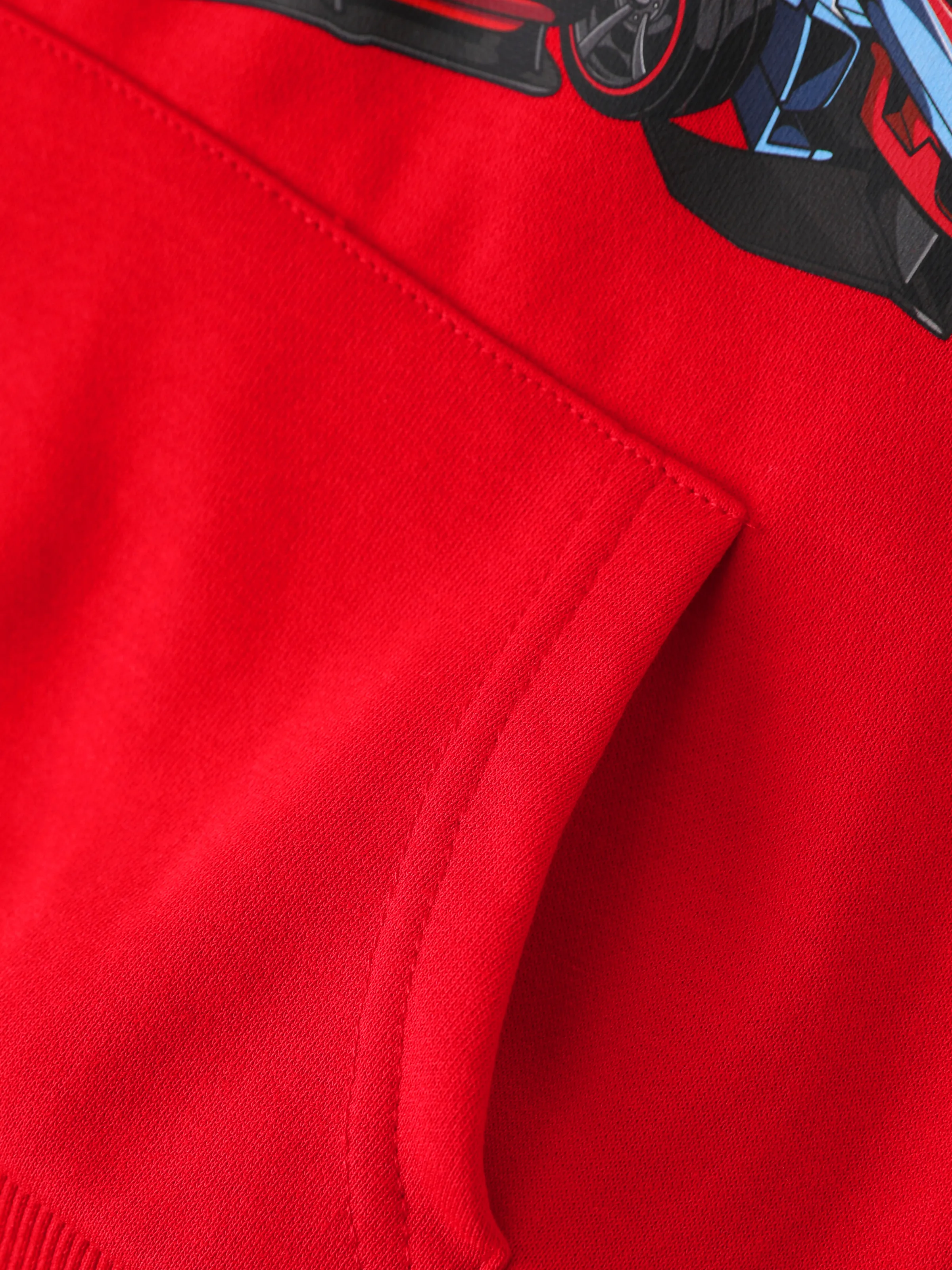 Hot Wheels Toddler/Kids Boy Kangaroo Pocket and Ribbed Cuffs Hoodie Red - Image 4