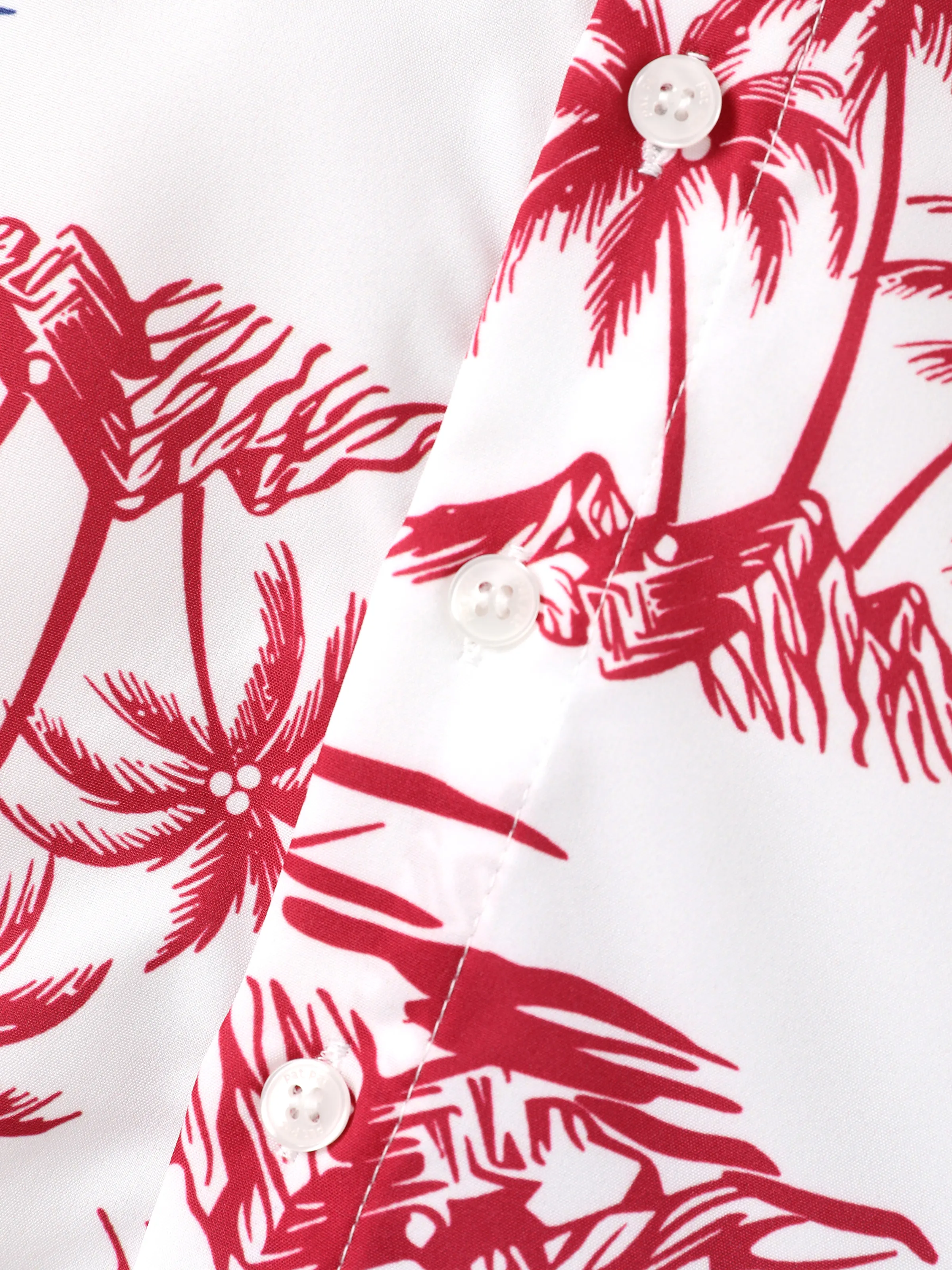 Independence Day 4th of July Matching Family Outfits Red & Blue Palm Tree Print Hawaiian Vacation Clothes Summer Beach Shirt & Dress Set Multi-color - Image 19