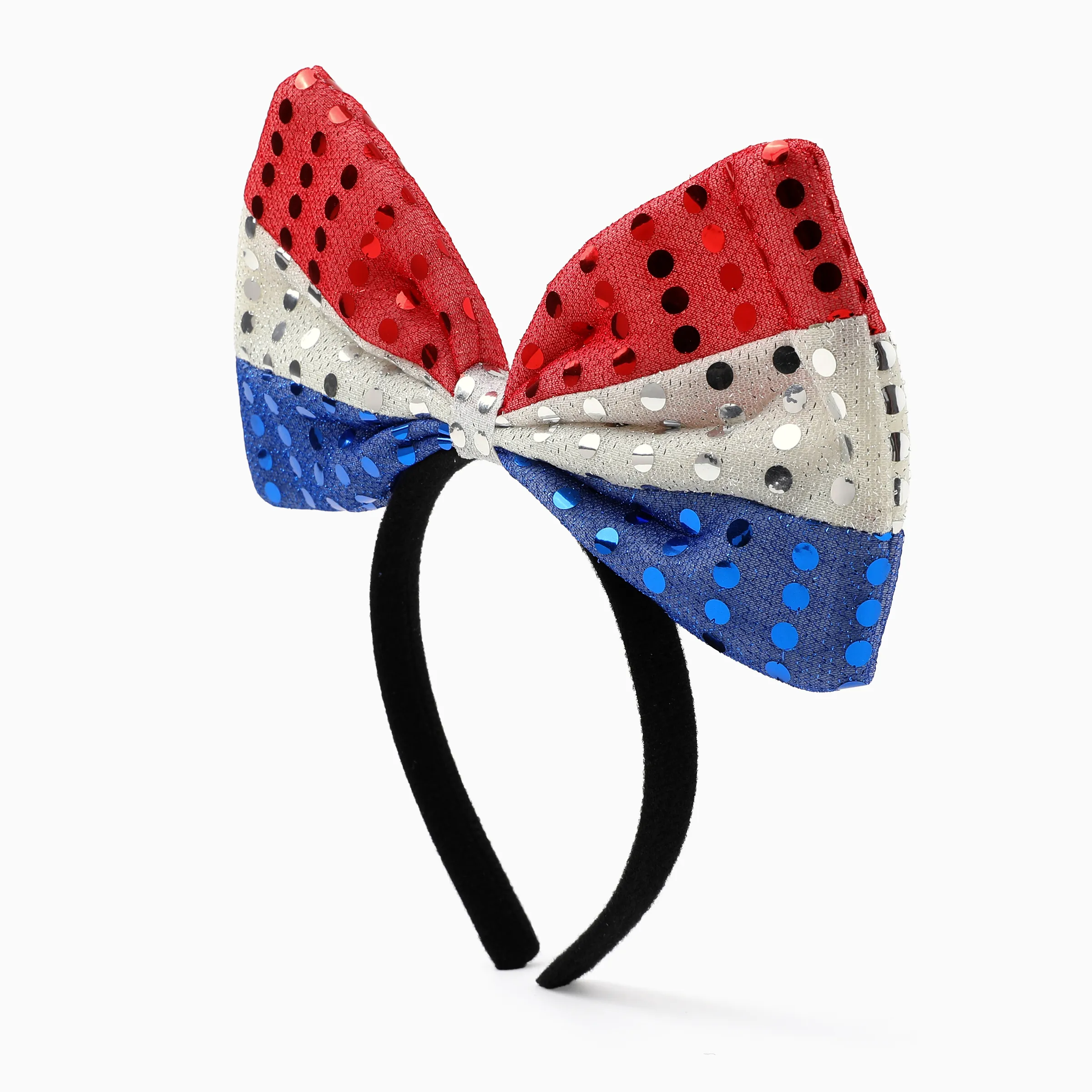 Independence Day Mommy and Me Patriotic Sequin Bow Headband Set Multi-color - Image 4