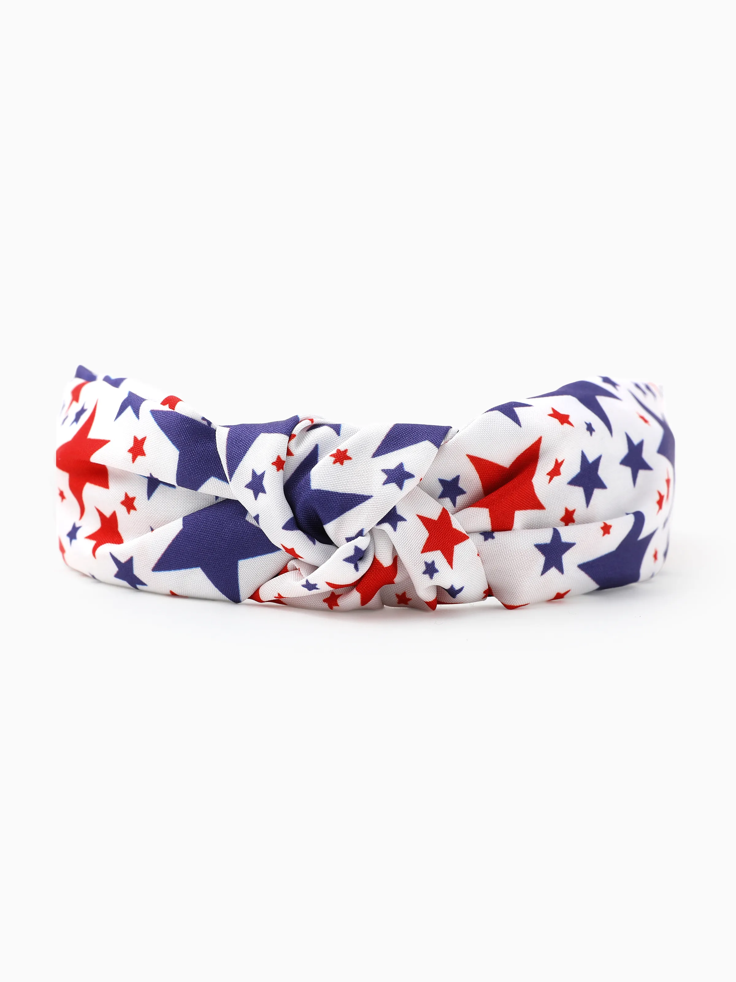 Independence Day Mommy and Me Patriotic Star Print Knotted Headband Color block - Image 3