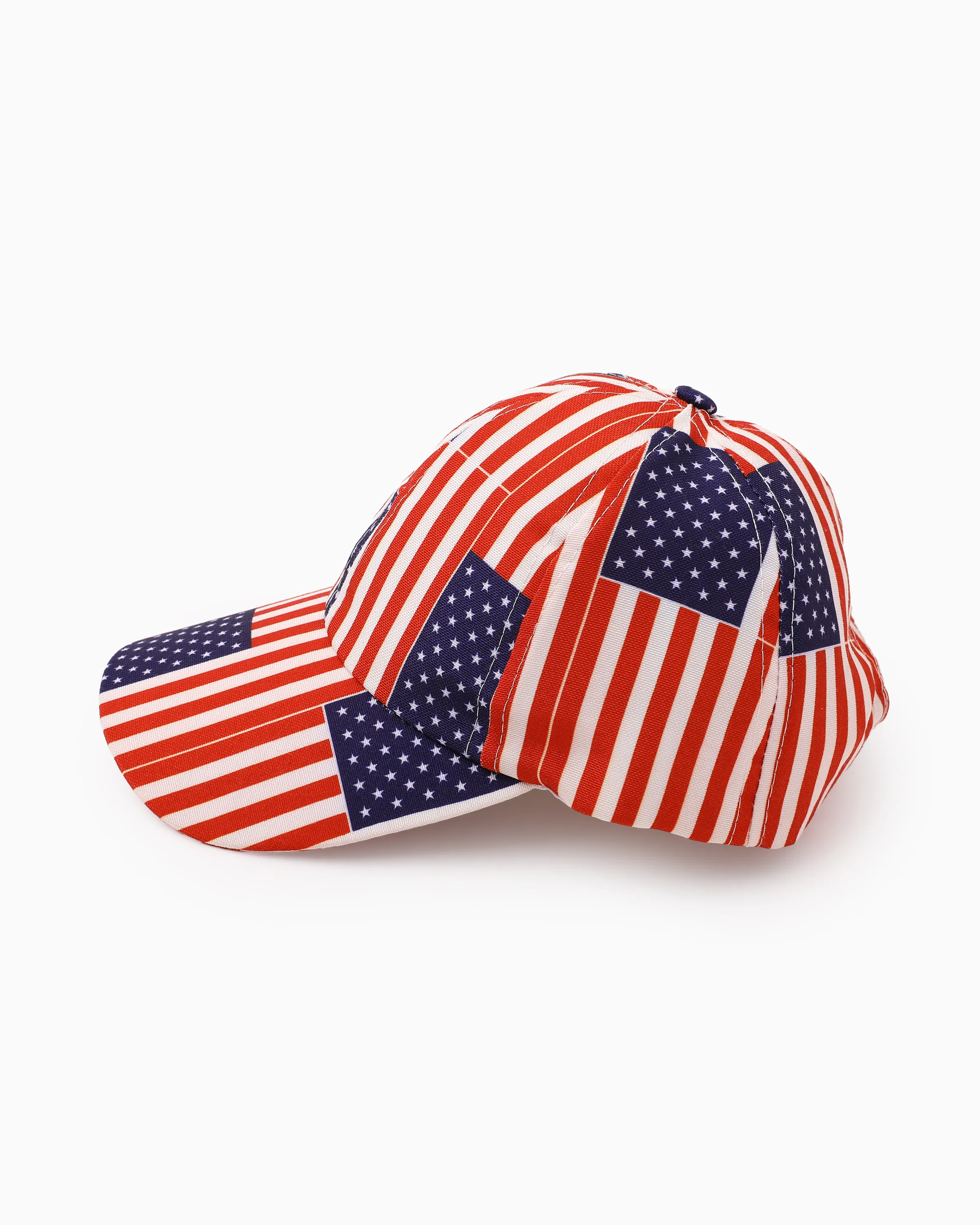 Independence Day Toddler/Kids American Flag Print Baseball Cap Red - Image 4