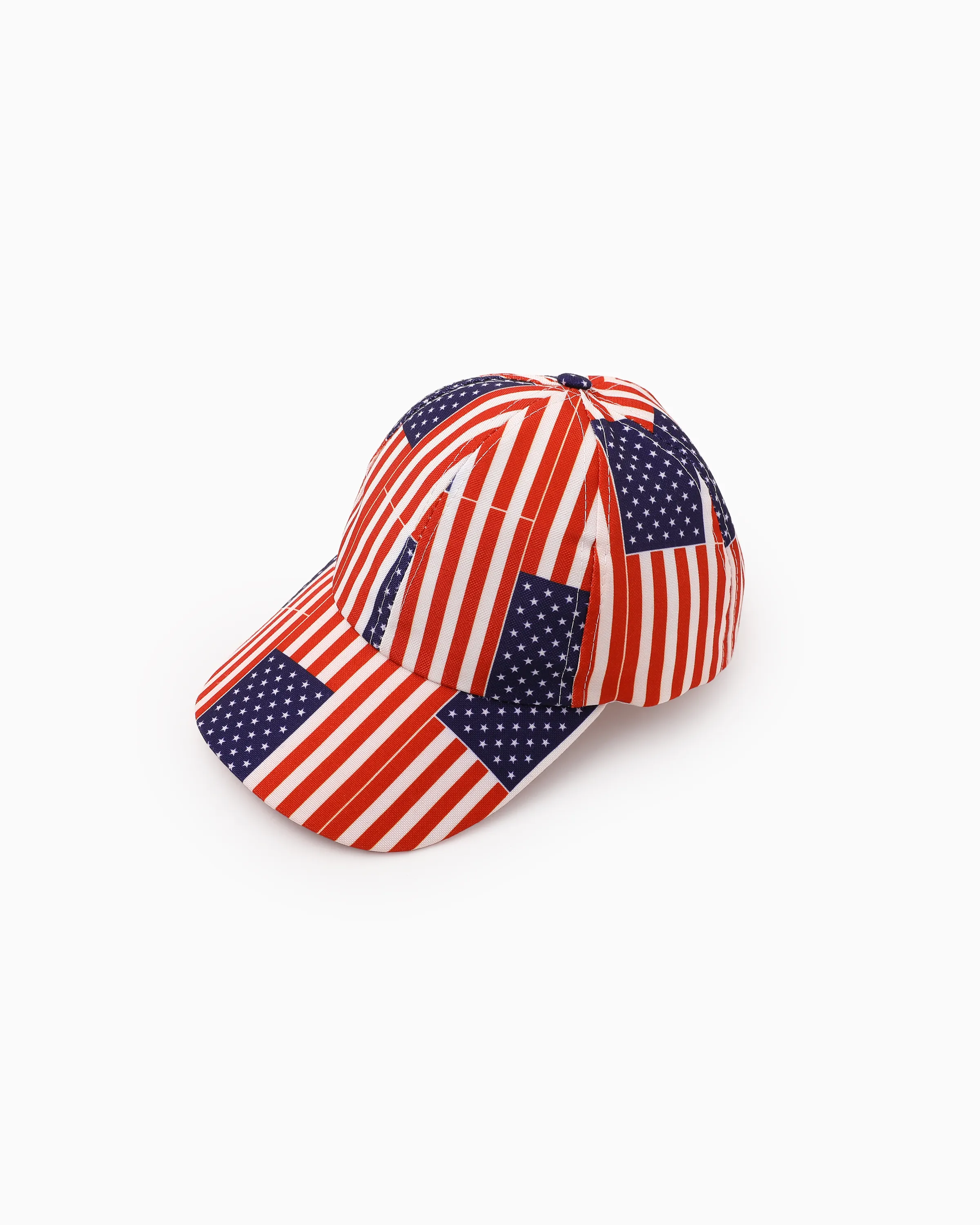 Independence Day Toddler/Kids American Flag Print Baseball Cap Red - Image 5