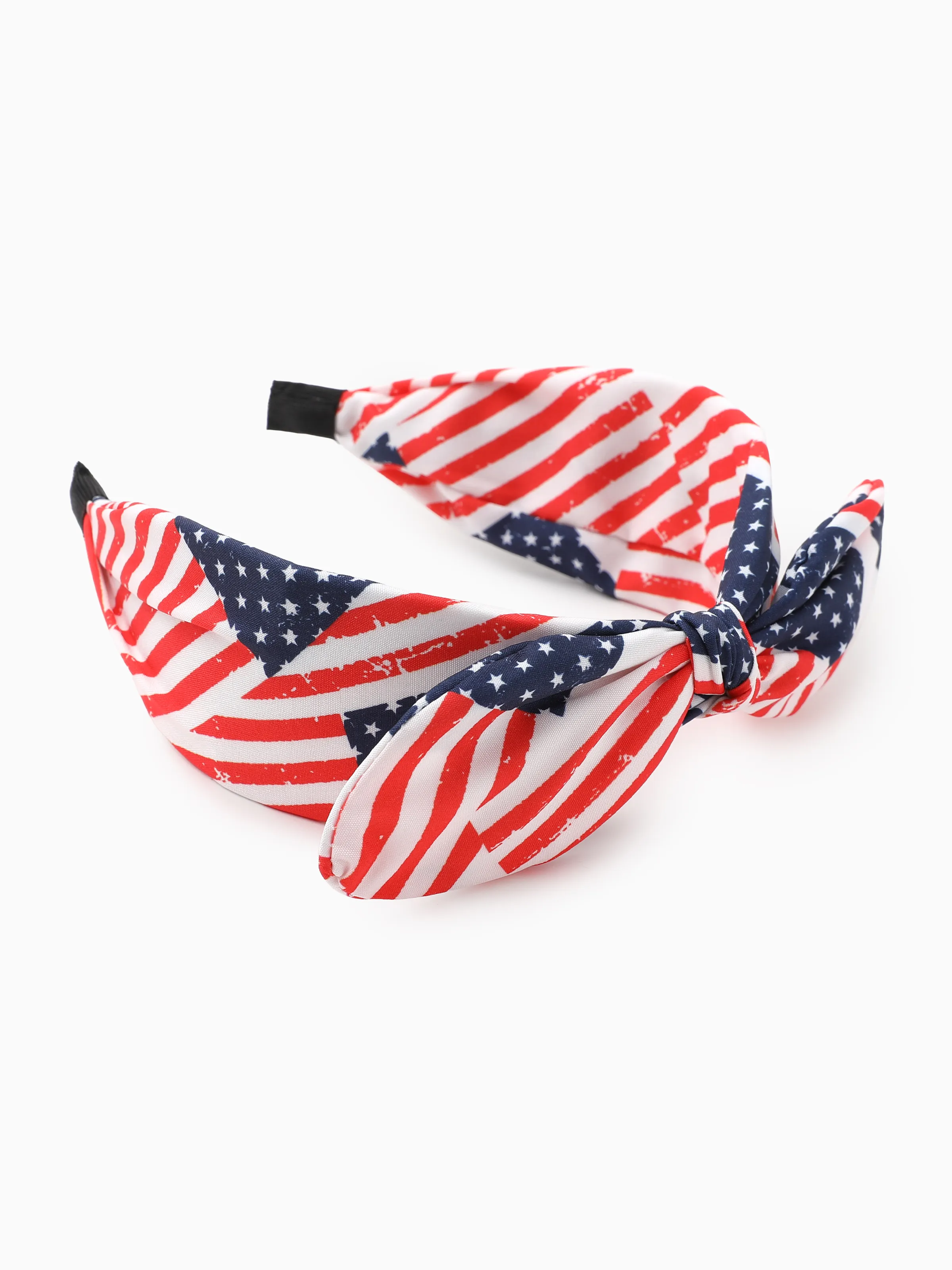 Independence Day Mommy and Me Patriotic Star Stripe Bow Headband Deep Blue - Image 2