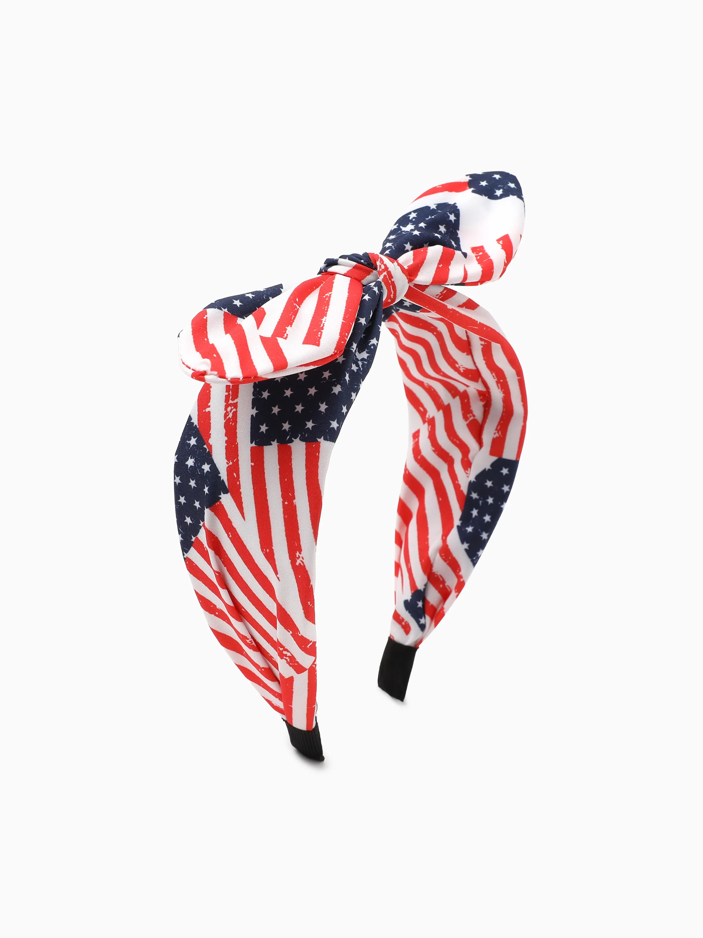 Independence Day Mommy and Me Patriotic Star Stripe Bow Headband Deep Blue - Image 3