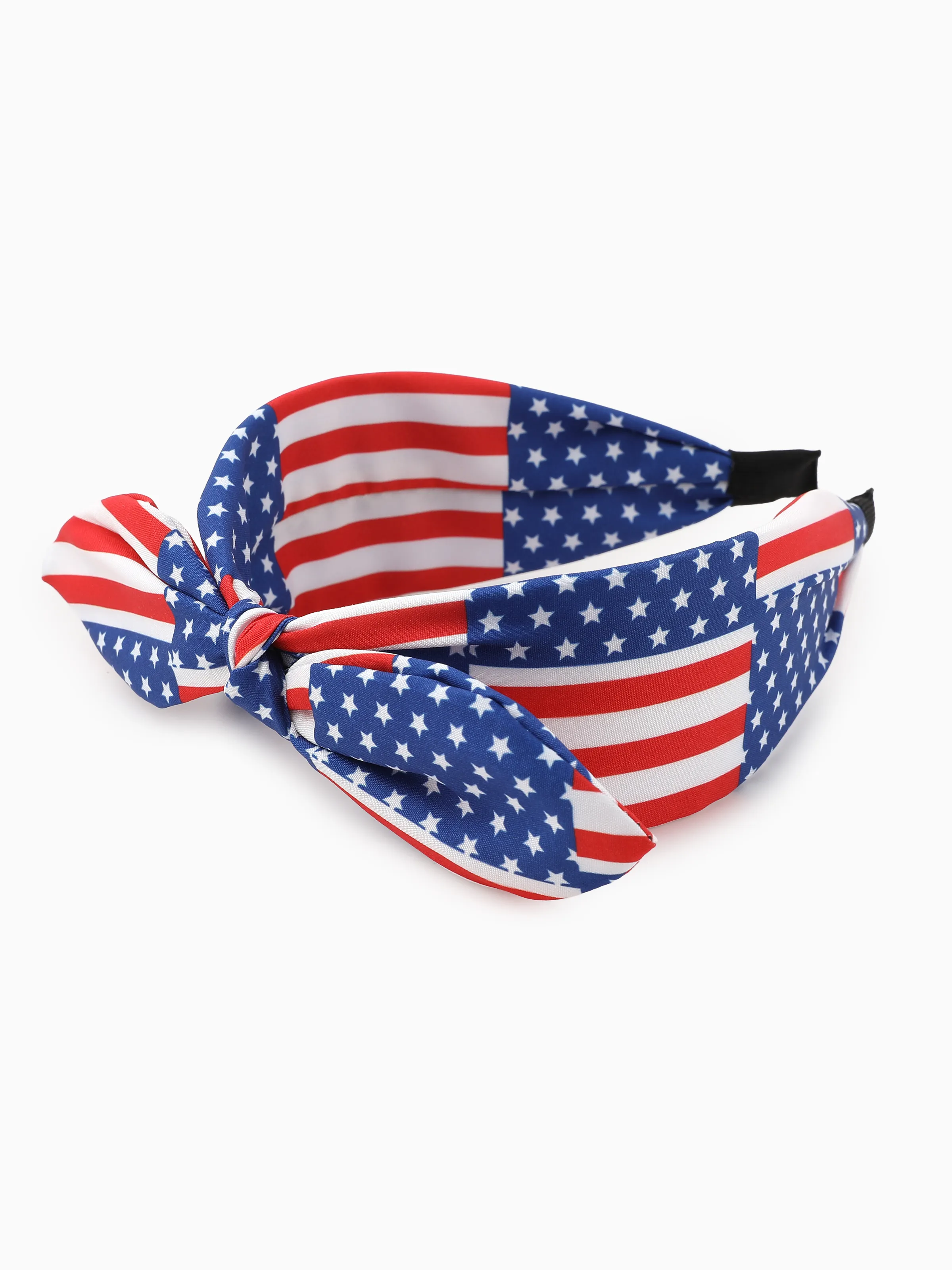 Independence Day Mommy and Me Patriotic Star Stripe Bow Headband Navy - Image 2