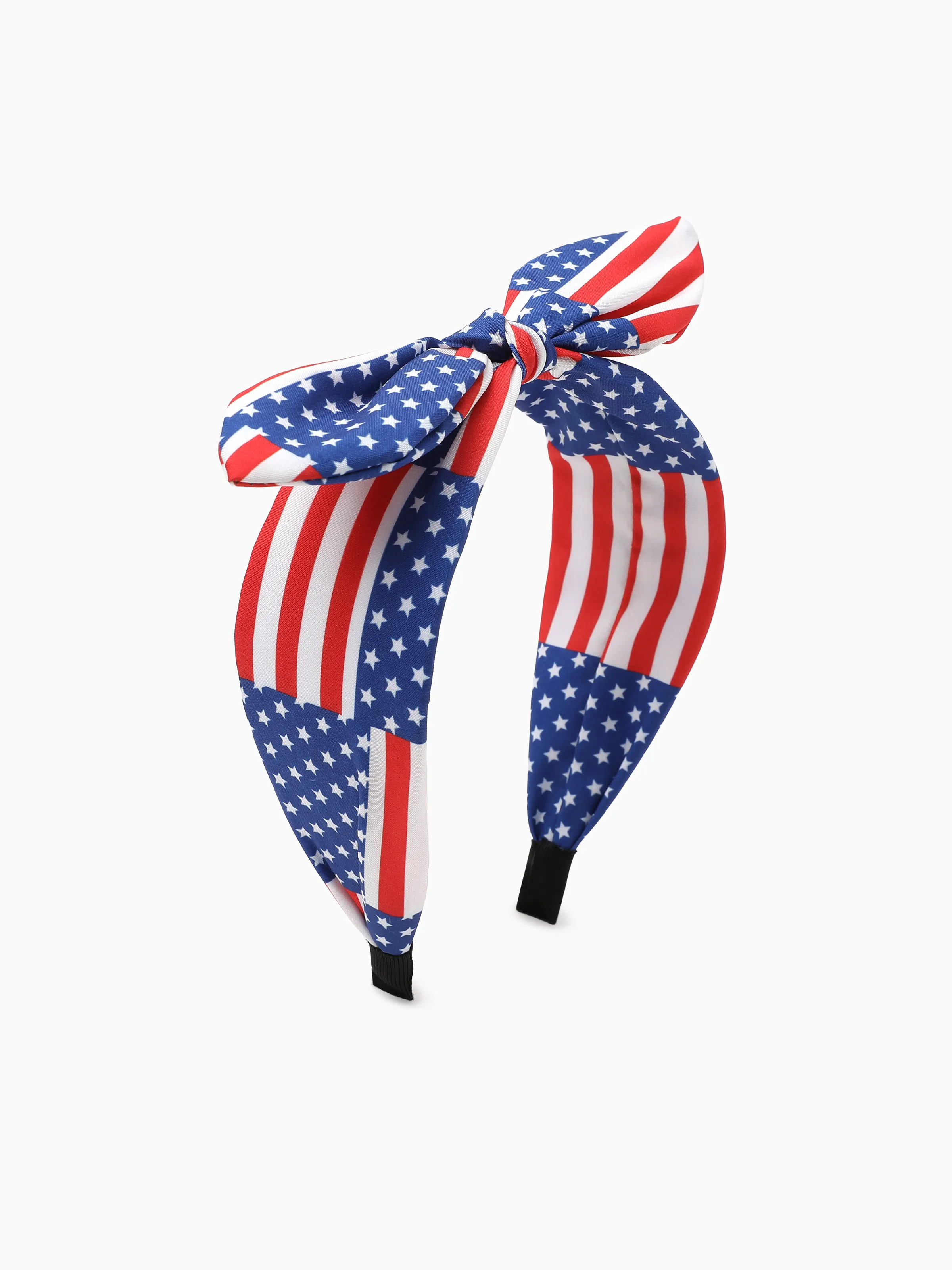 Independence Day Mommy and Me Patriotic Star Stripe Bow Headband Navy - Image 4