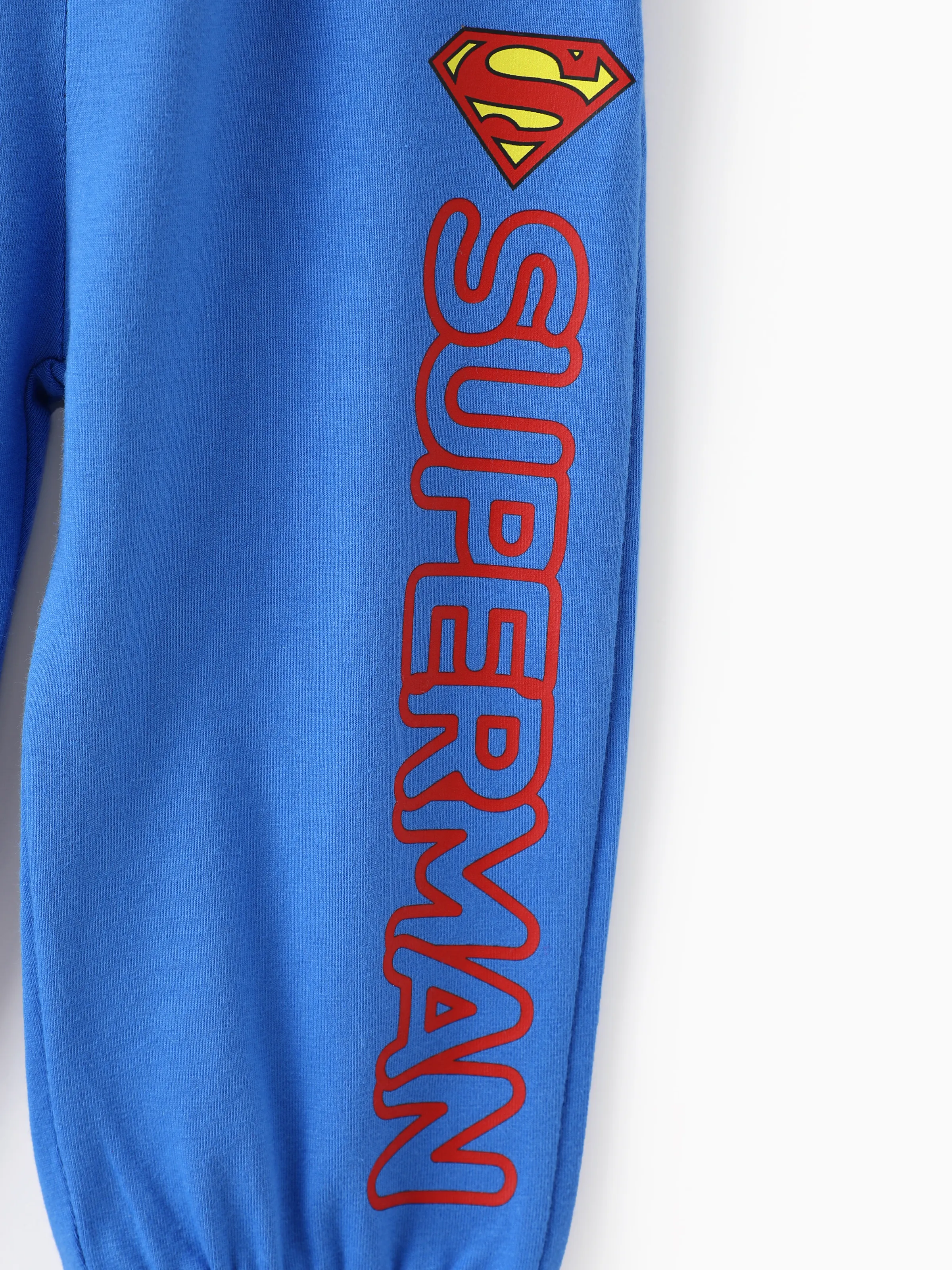 Justice League Baby Boy 2pcs Cotton Batman/Superman Print Colorblock Romper and Pants Set Blue - Image 10