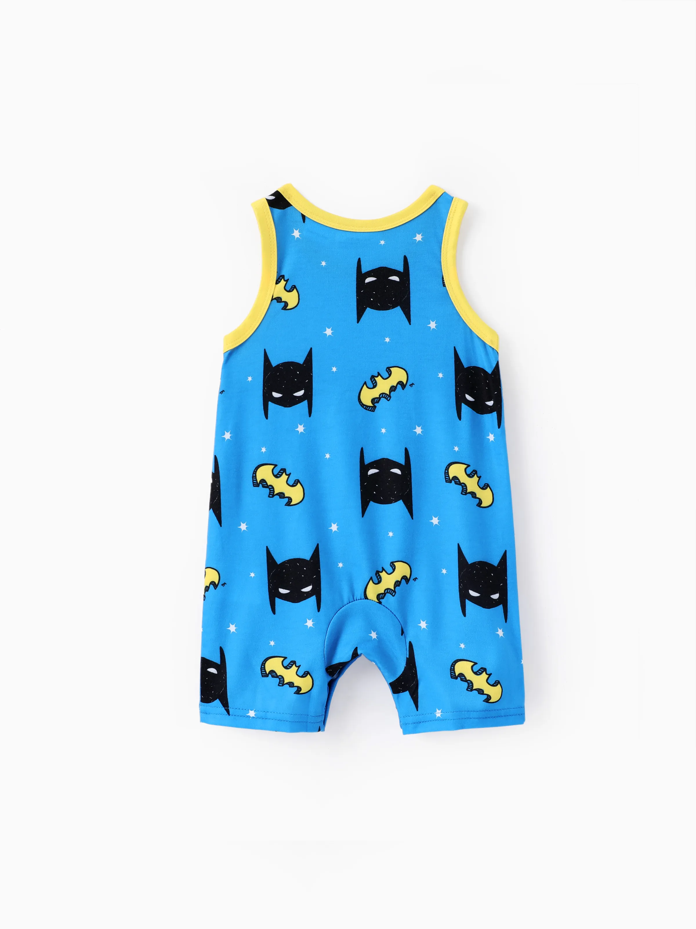 Justice League Baby Boy Batman/Superman Tank Romper Blue - Image 3
