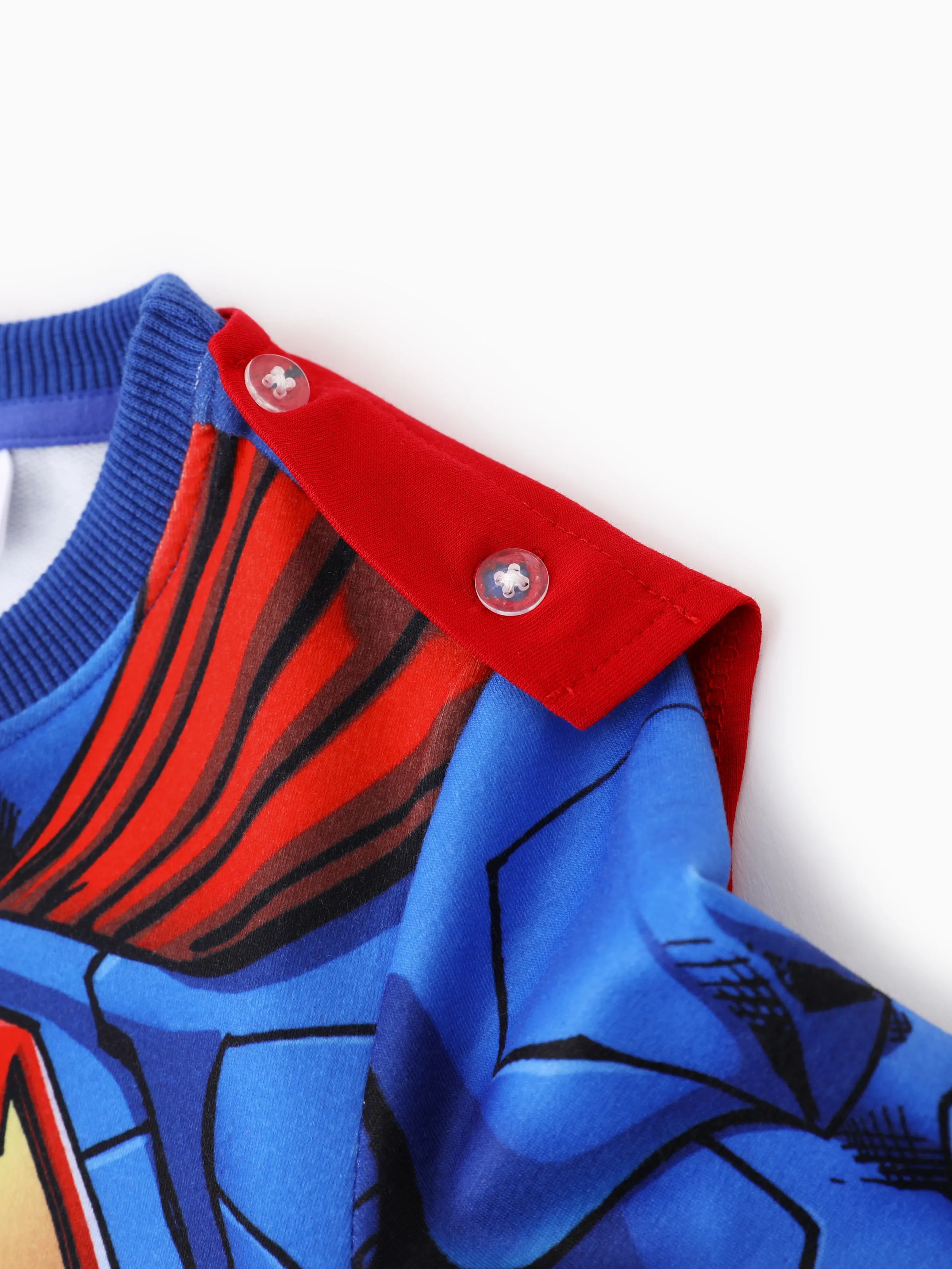 Justice League Toddler Boy Superman/Batman 3pcs Cosplay Costume with Removable Cloak Set Blue - Image 12