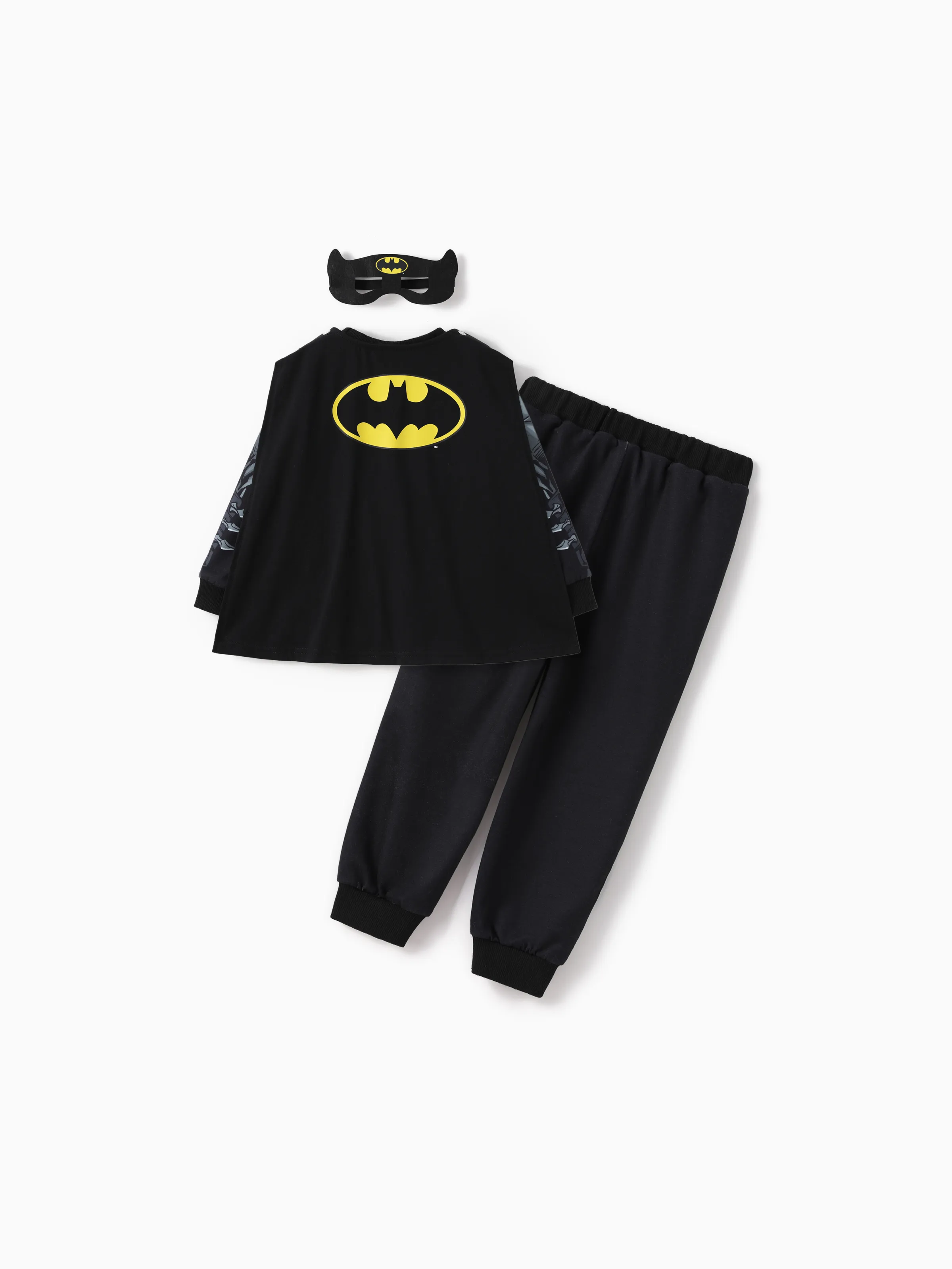 Justice League Toddler Boy Superman/Batman 3pcs Cosplay Costume with Removable Cloak Set Grey - Image 4