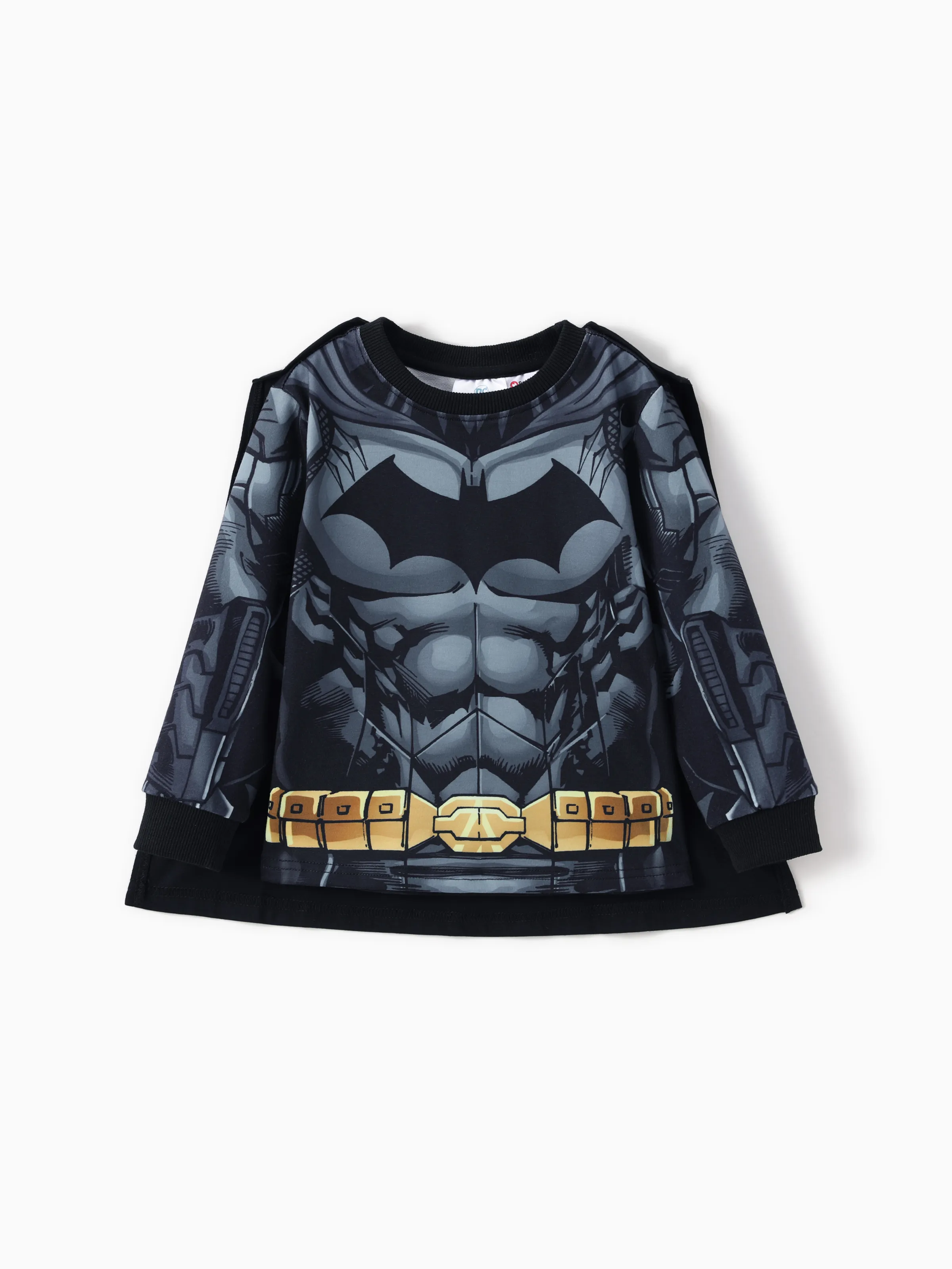 Justice League Toddler Boy Superman/Batman 3pcs Cosplay Costume with Removable Cloak Set Grey - Image 5
