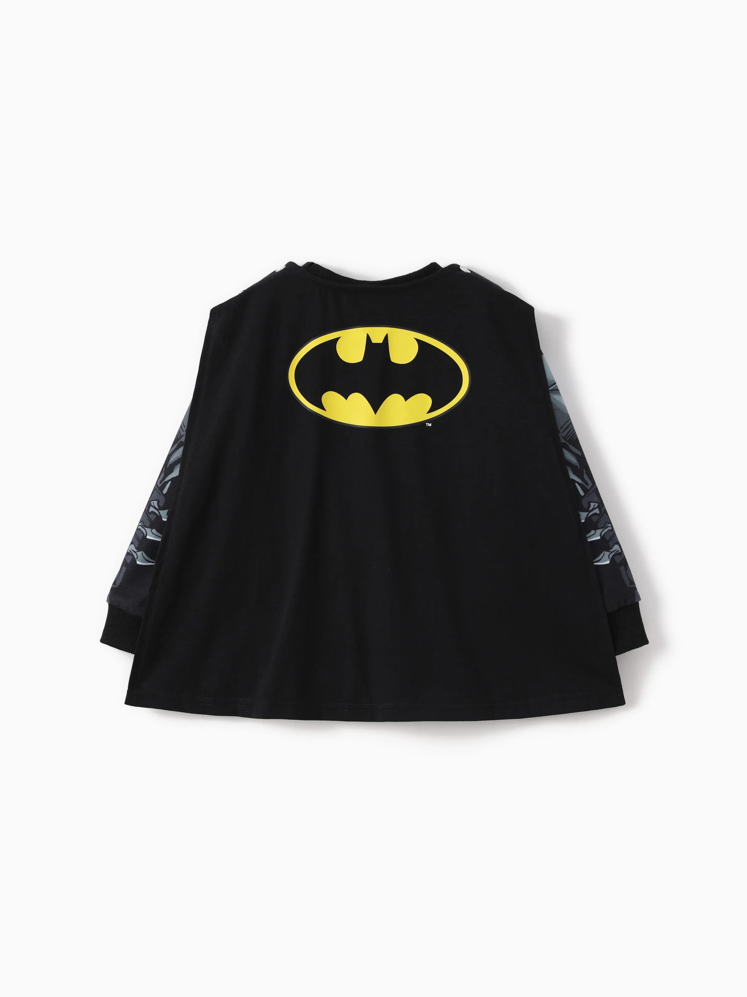 Justice League Toddler Boy Superman/Batman 3pcs Cosplay Costume with Removable Cloak Set Grey - Image 6